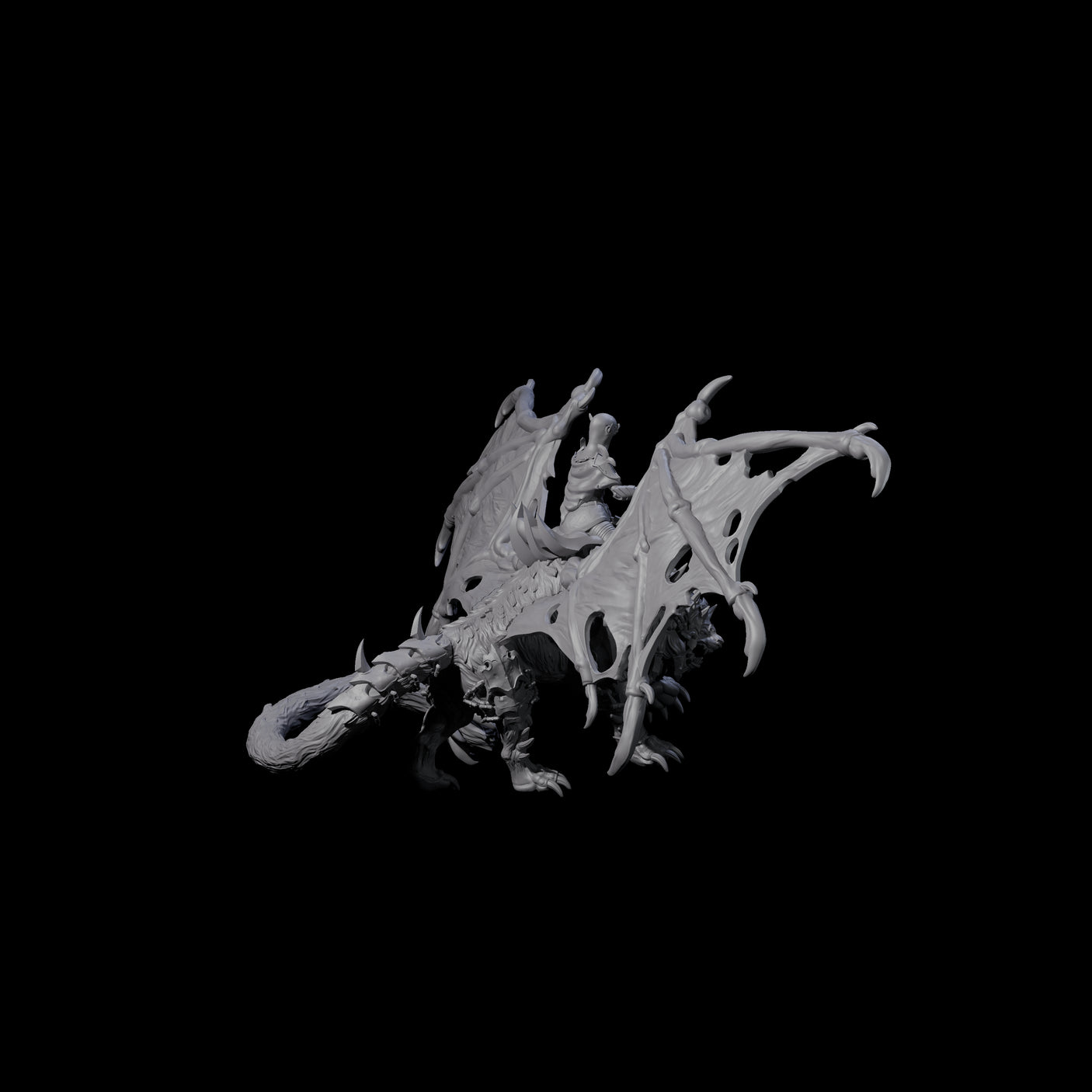 Swooping Dark Elf Manticore Rider E Miniature for Dungeons and Dragons, Pathfinder or other TTRPGs
