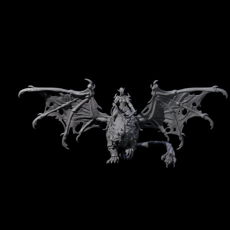 Swooping Dark Elf Manticore Rider E Miniature for Dungeons and Dragons, Pathfinder or other TTRPGs