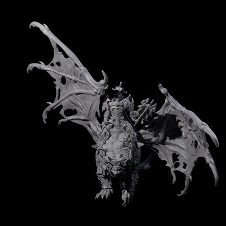 Swooping Dark Elf Manticore Rider F Miniature for Dungeons and Dragons, Pathfinder or other TTRPGs