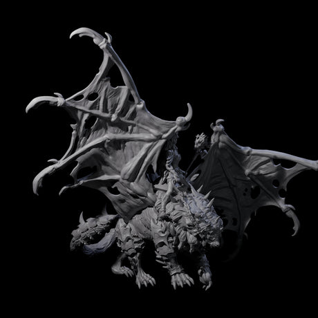 Swooping Dark Elf Manticore Rider G Miniature for Dungeons and Dragons, Pathfinder or other TTRPGs