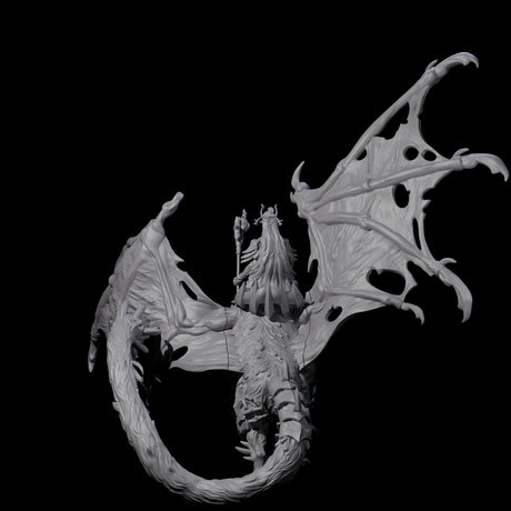 Swooping Dark Elf Manticore Rider G Miniature for Dungeons and Dragons, Pathfinder or other TTRPGs