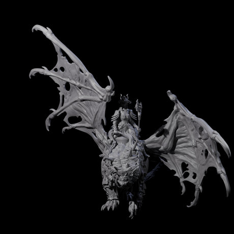 Swooping Dark Elf Manticore Rider G Miniature for Dungeons and Dragons, Pathfinder or other TTRPGs