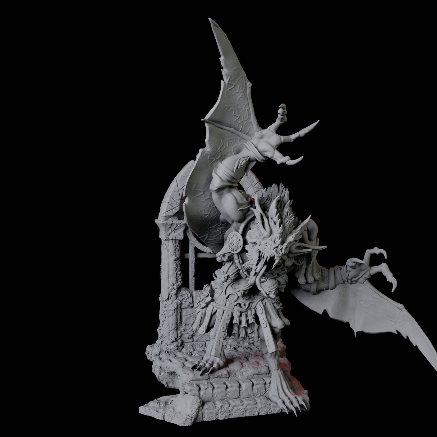 Swooping Dire Bat A Miniature for Dungeons and Dragons, Pathfinder or other TTRPGs