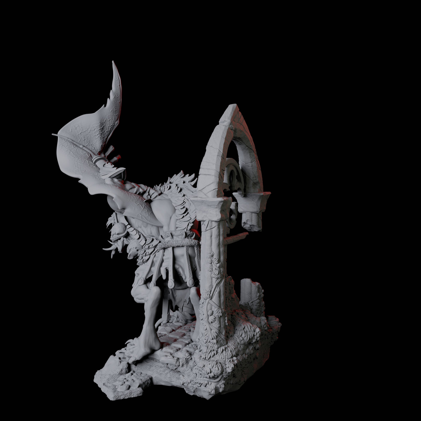 Swooping Dire Bat B Miniature for Dungeons and Dragons, Pathfinder or other TTRPGs
