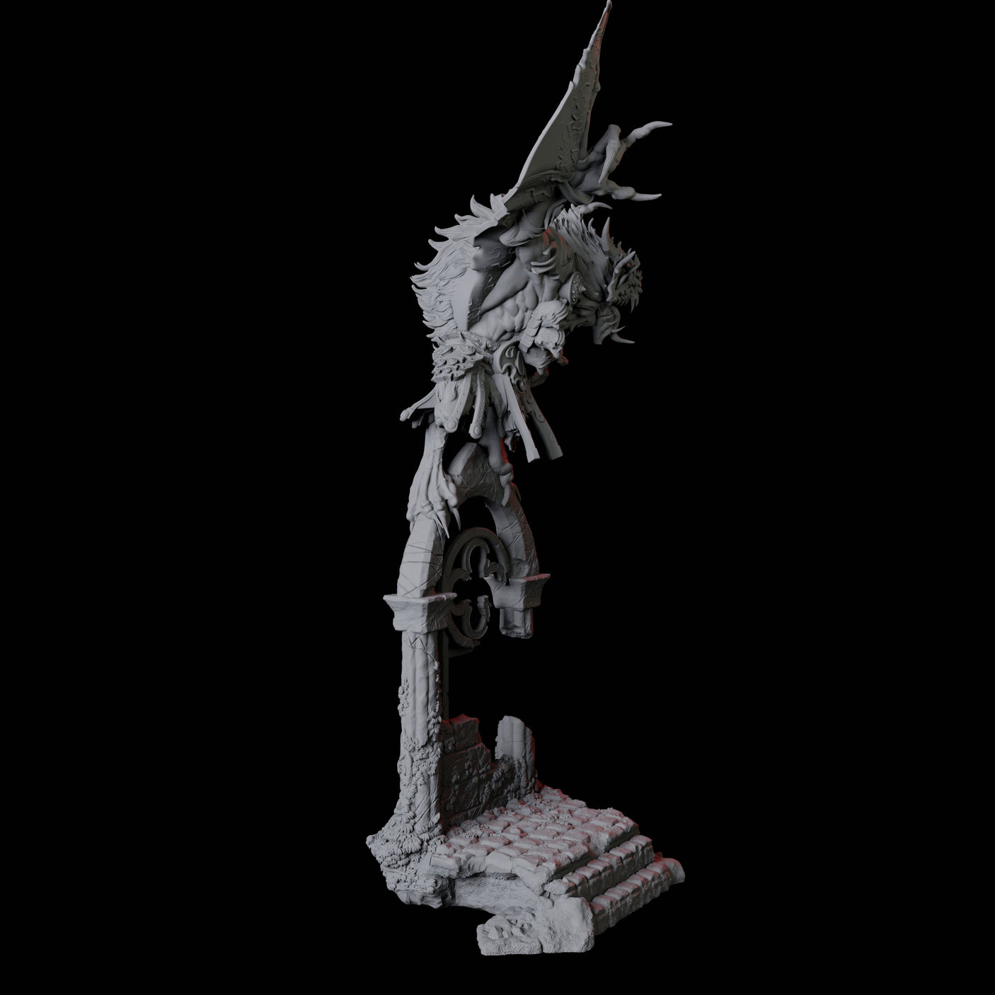 Swooping Dire Bat D Miniature for Dungeons and Dragons, Pathfinder or other TTRPGs