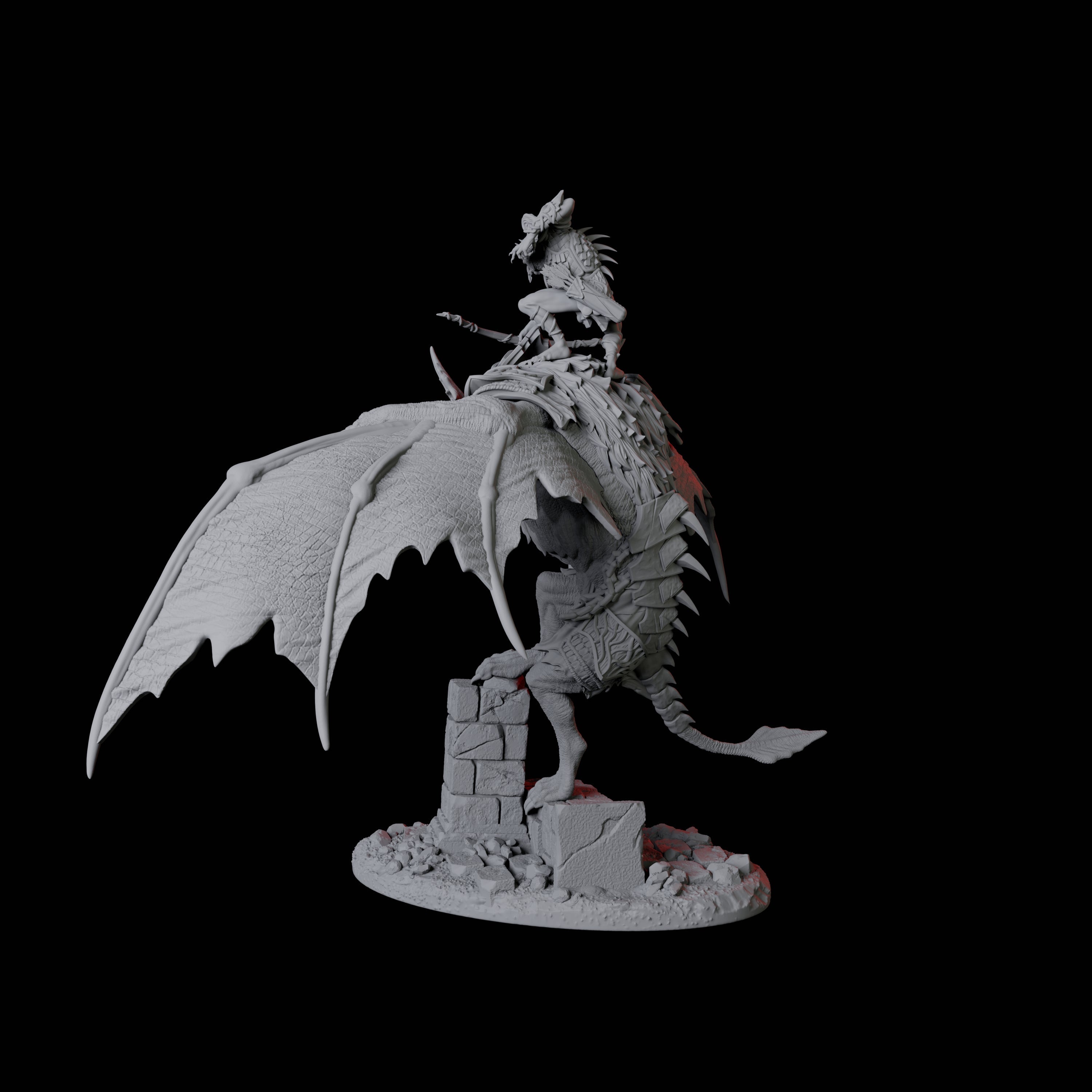 Swooping Vampire Spawn on Giant Bat A Miniature for Dungeons and Dragons, Pathfinder or other TTRPGs