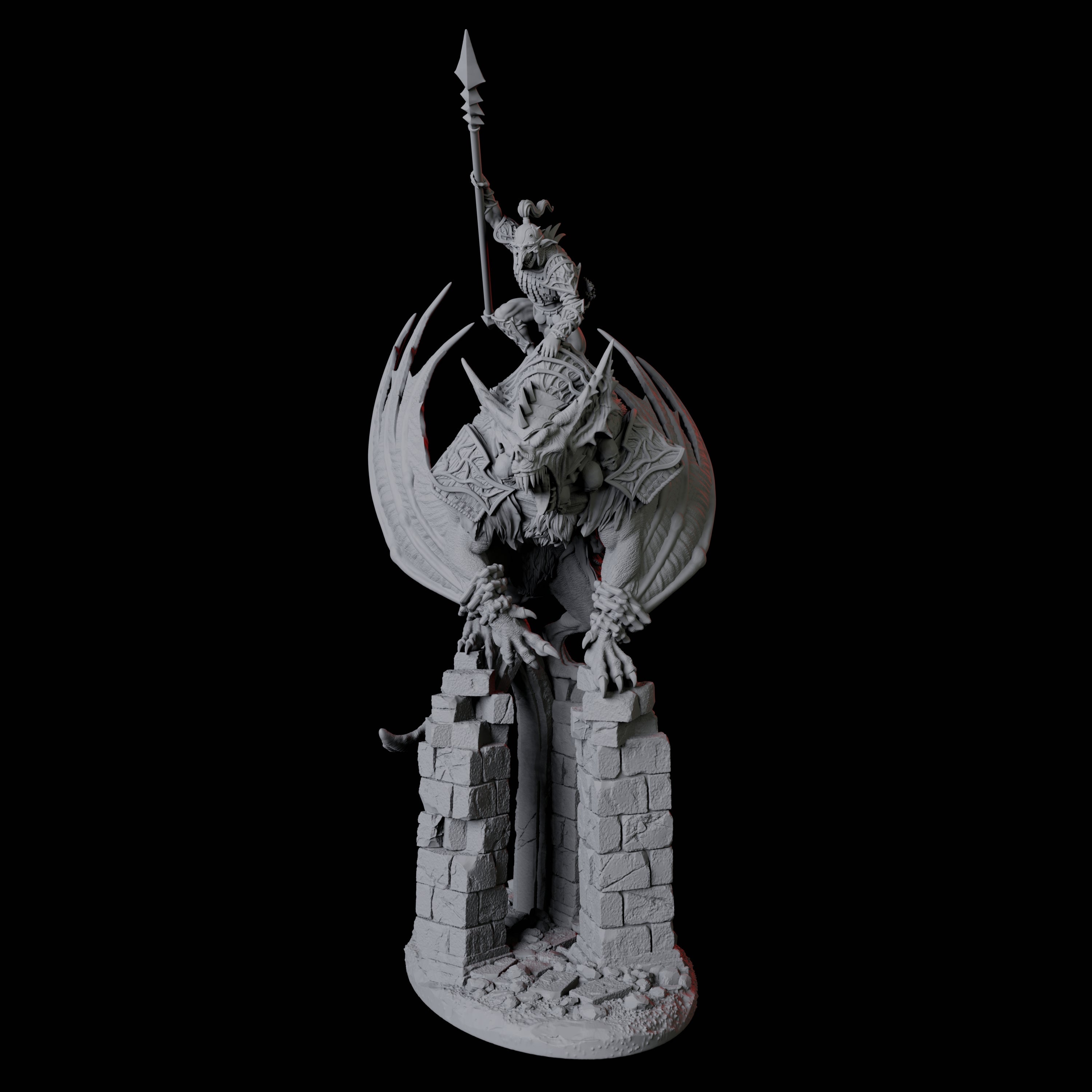 Swooping Vampire Spawn on Giant Bat B Miniature for Dungeons and Dragons, Pathfinder or other TTRPGs