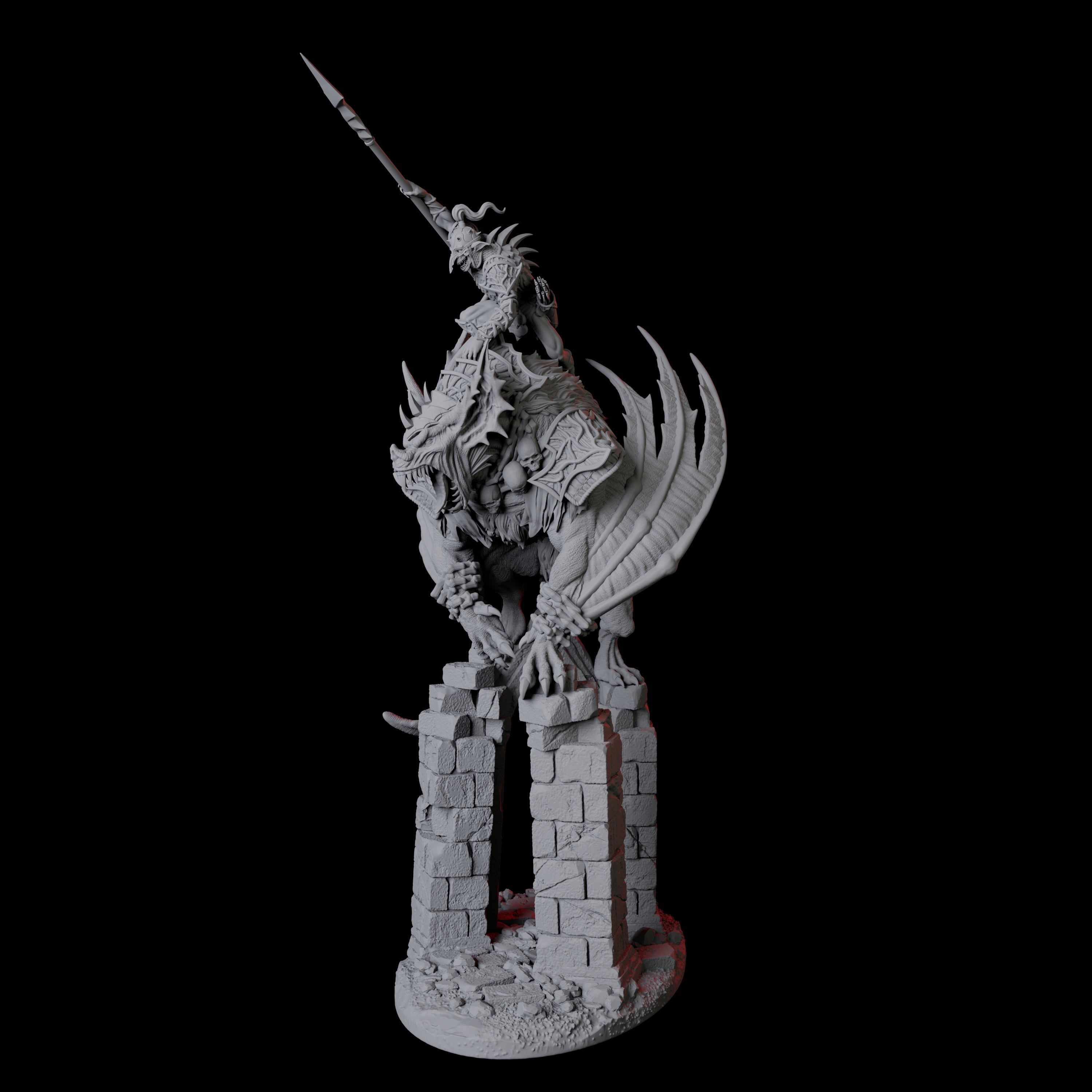 Swooping Vampire Spawn on Giant Bat B Miniature for Dungeons and Dragons, Pathfinder or other TTRPGs