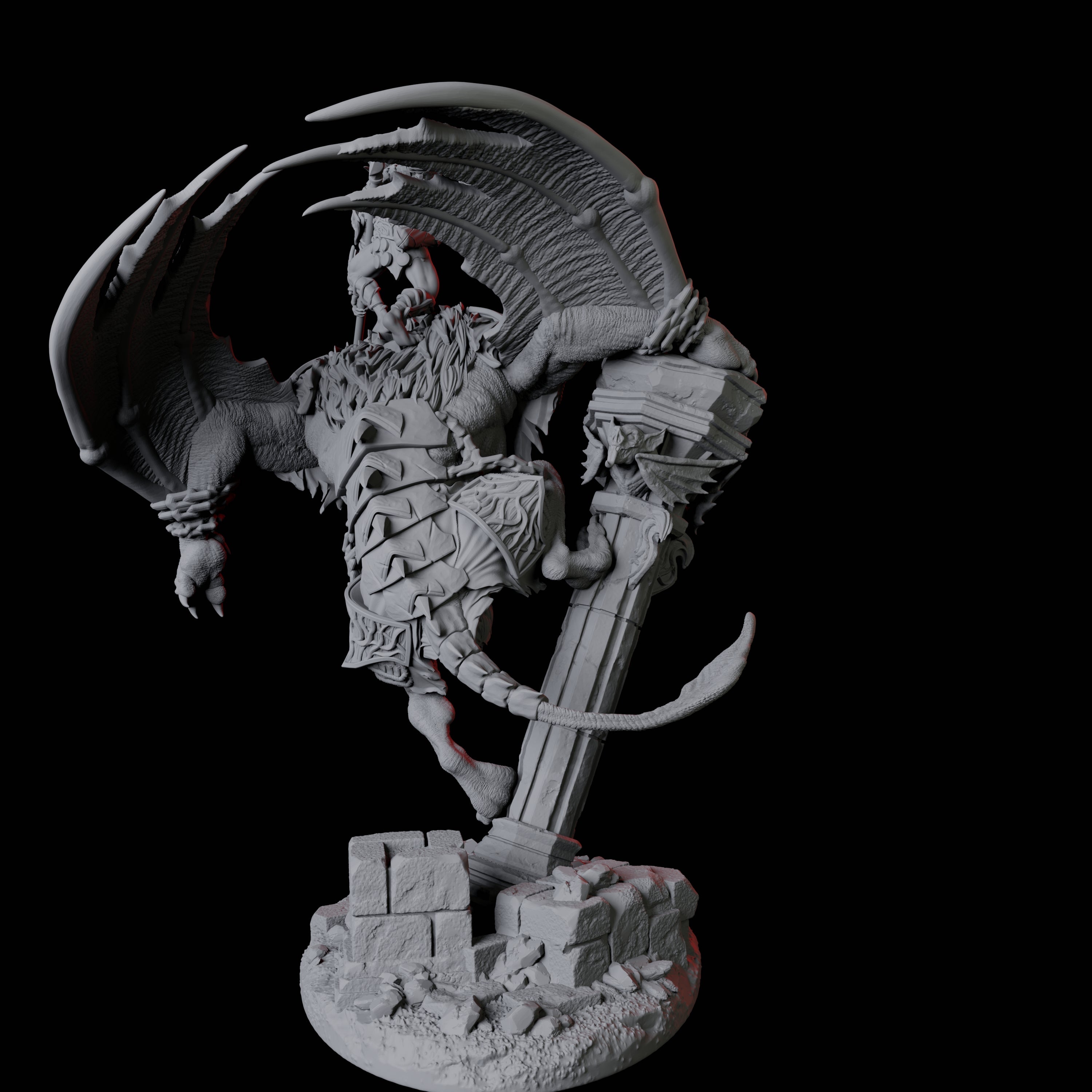 Swooping Vampire Spawn on Giant Bat C Miniature for Dungeons and Dragons, Pathfinder or other TTRPGs