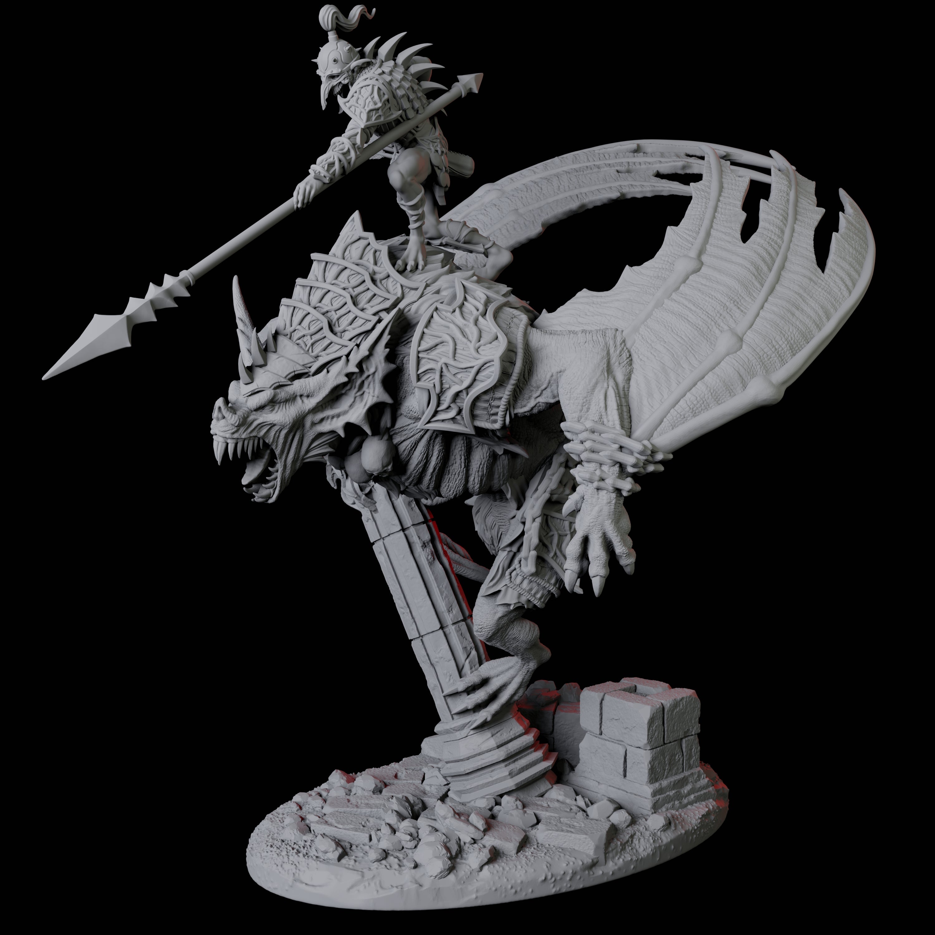 Swooping Vampire Spawn on Giant Bat C Miniature for Dungeons and Dragons, Pathfinder or other TTRPGs