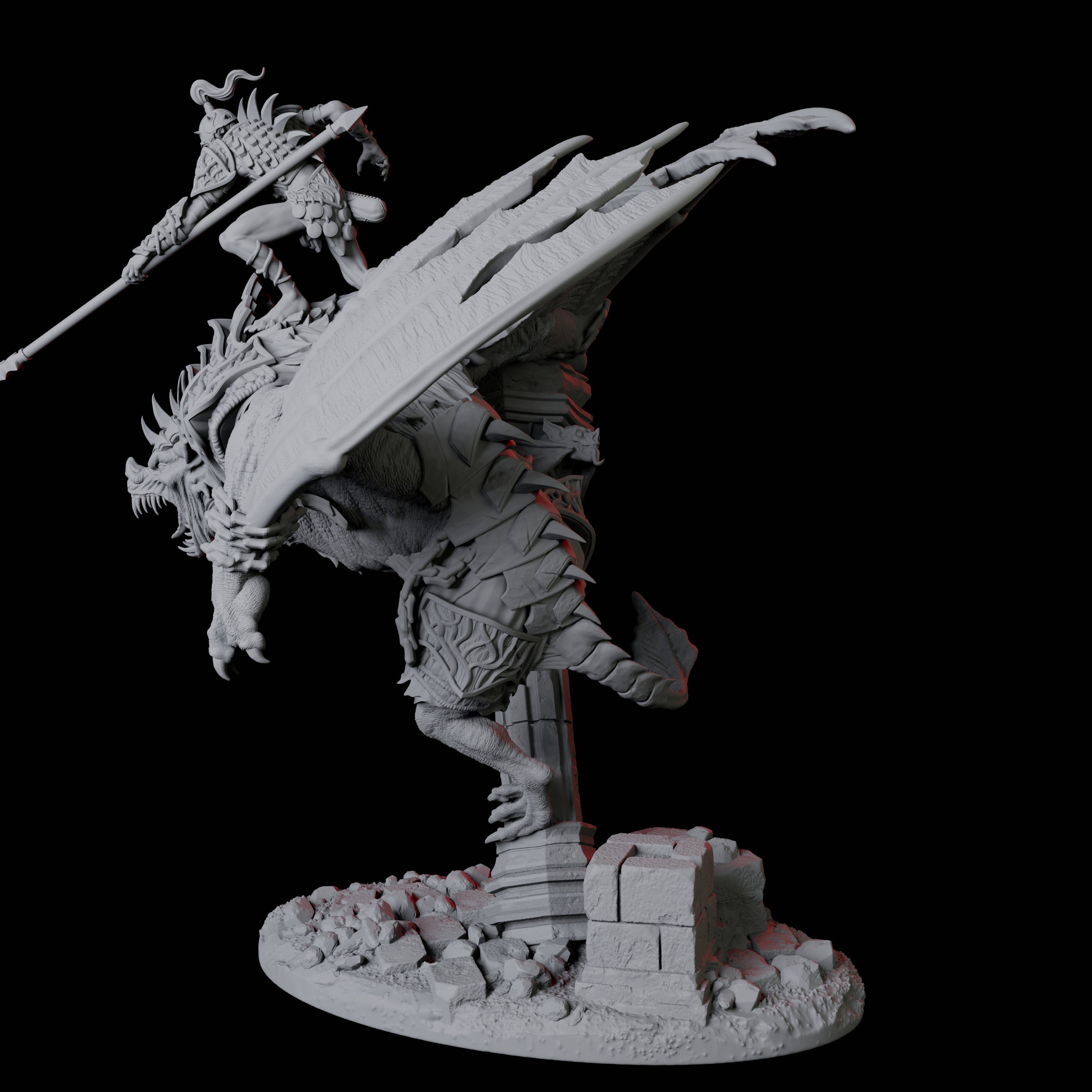 Swooping Vampire Spawn on Giant Bat C Miniature for Dungeons and Dragons, Pathfinder or other TTRPGs