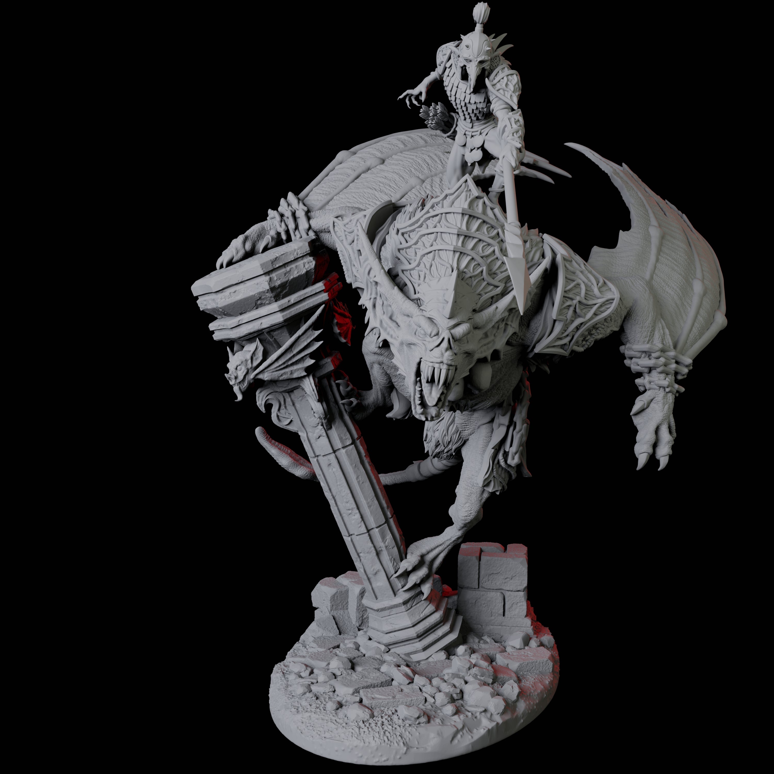 Swooping Vampire Spawn on Giant Bat C Miniature for Dungeons and Dragons, Pathfinder or other TTRPGs