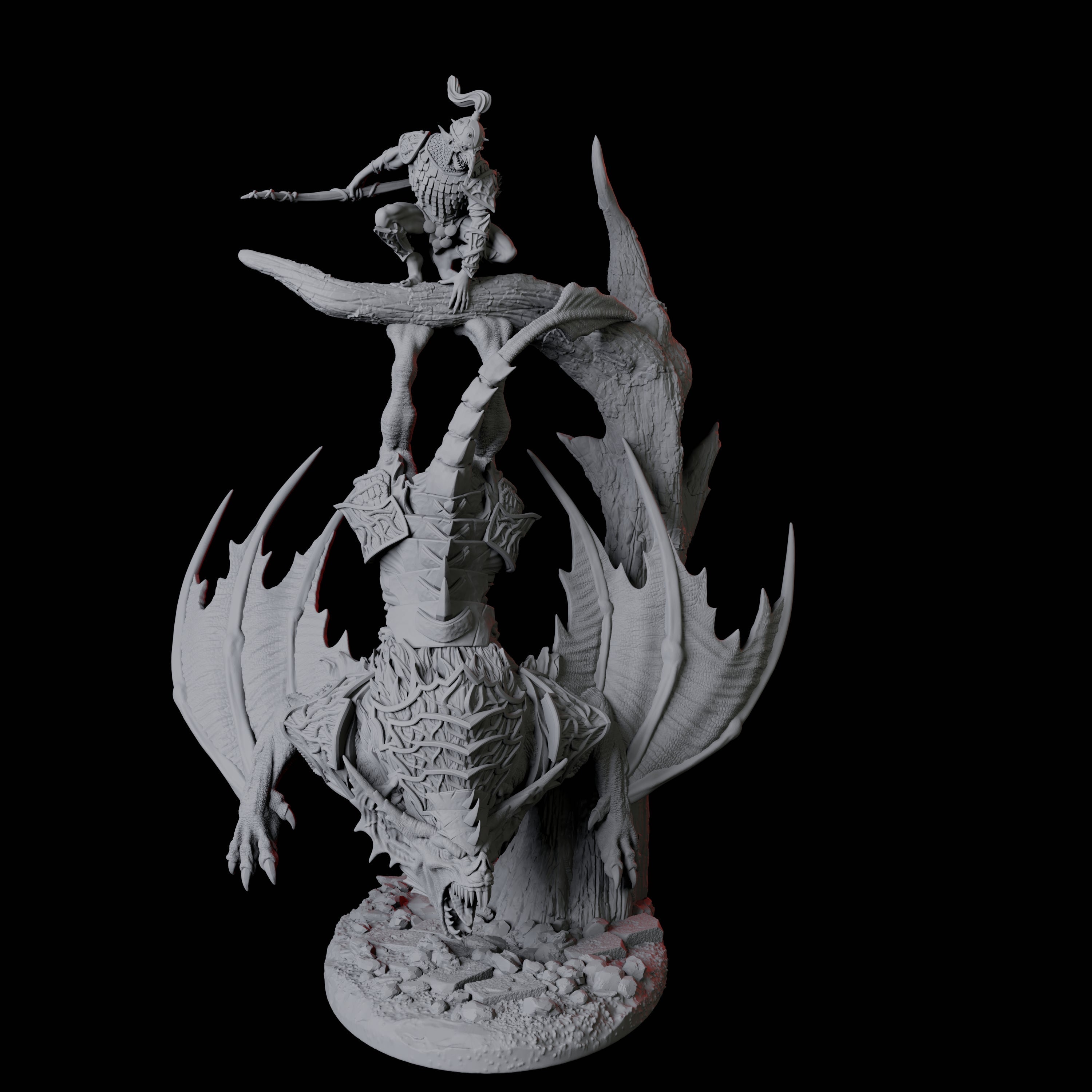 Swooping Vampire Spawn on Giant Bat D Miniature for Dungeons and Dragons, Pathfinder or other TTRPGs