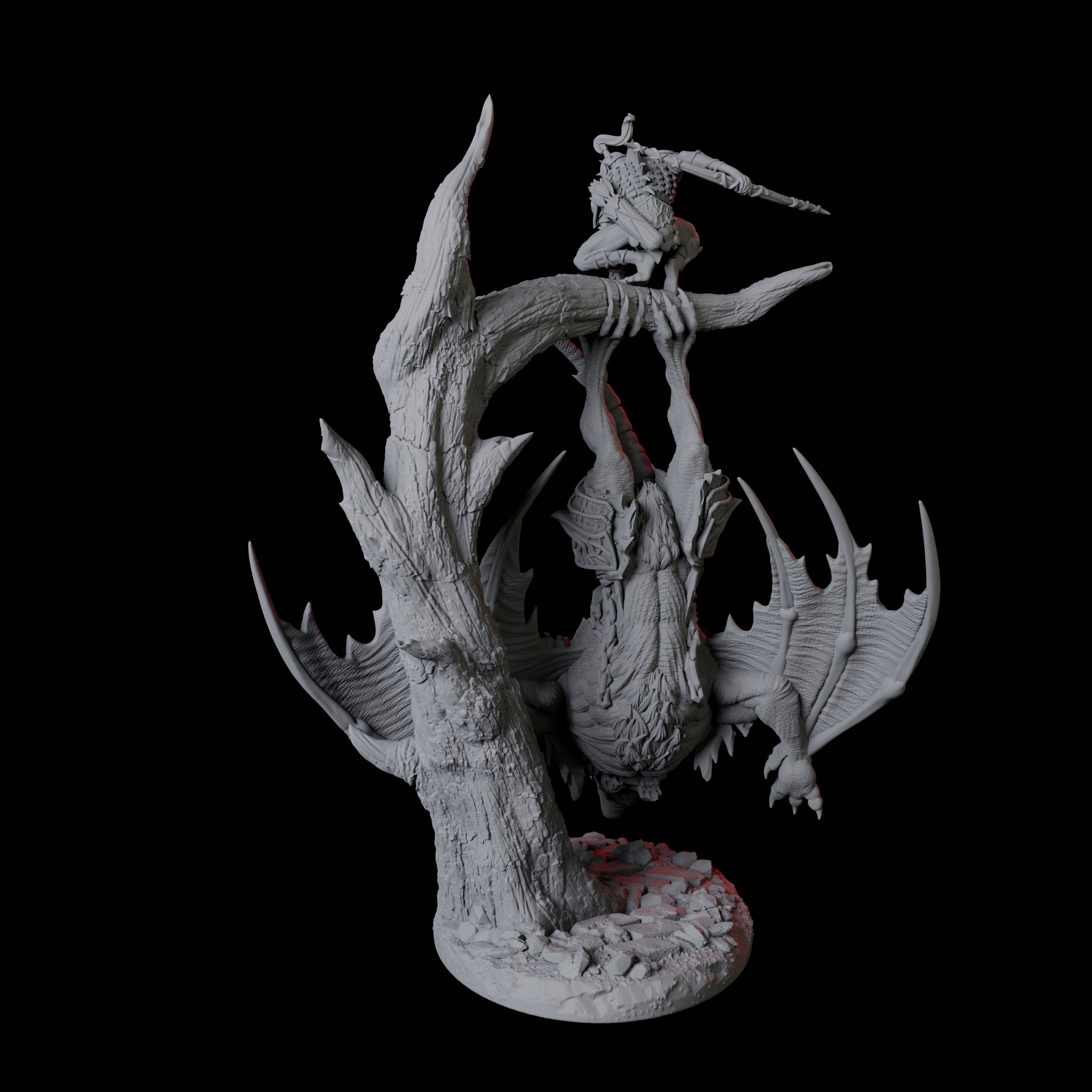 Swooping Vampire Spawn on Giant Bat D Miniature for Dungeons and Dragons, Pathfinder or other TTRPGs