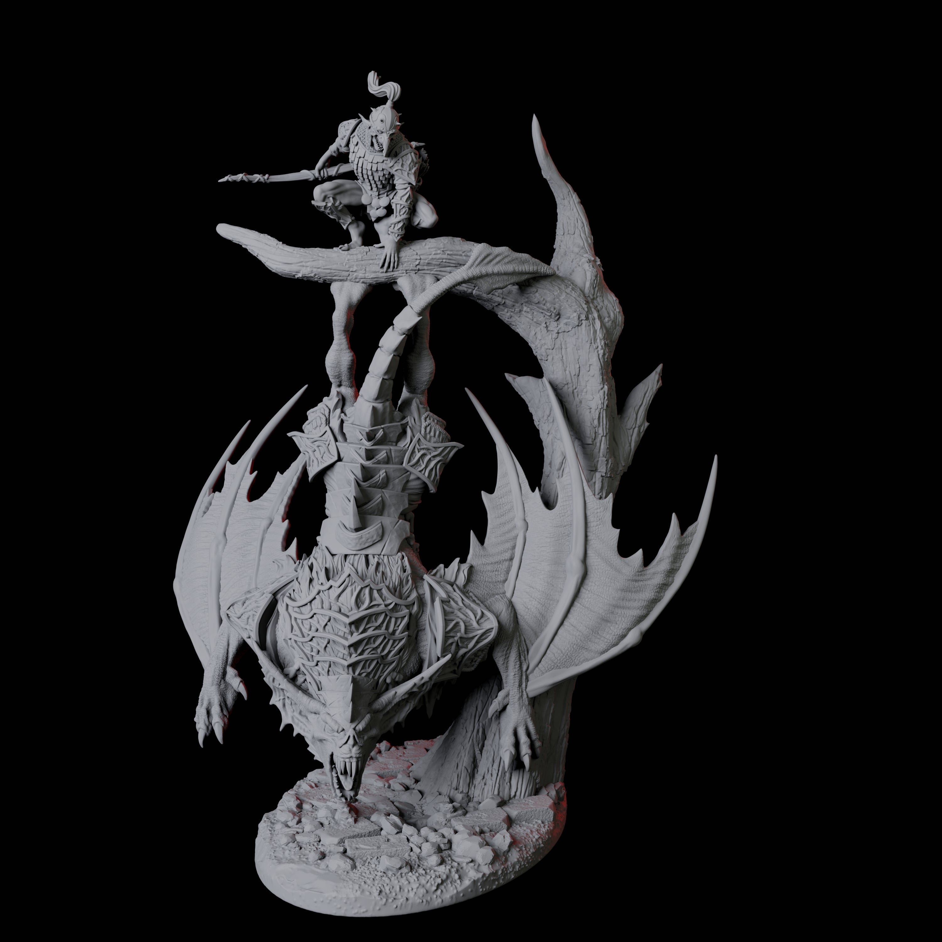 Swooping Vampire Spawn on Giant Bat D Miniature for Dungeons and Dragons, Pathfinder or other TTRPGs