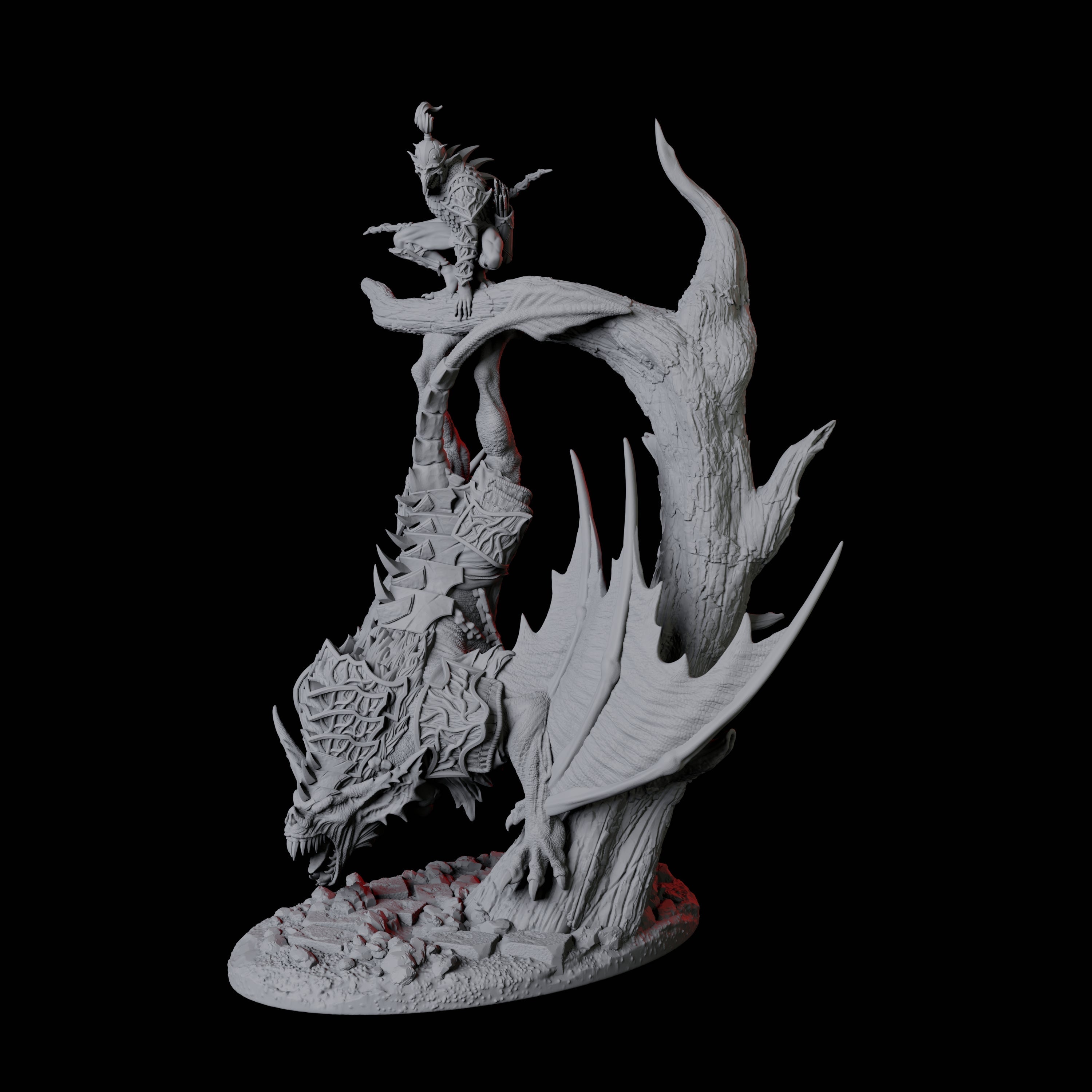 Swooping Vampire Spawn on Giant Bat D Miniature for Dungeons and Dragons, Pathfinder or other TTRPGs