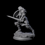 Sword and Board Fighter Miniature for Dungeons and Dragons, Pathfinder or other TTRPGs