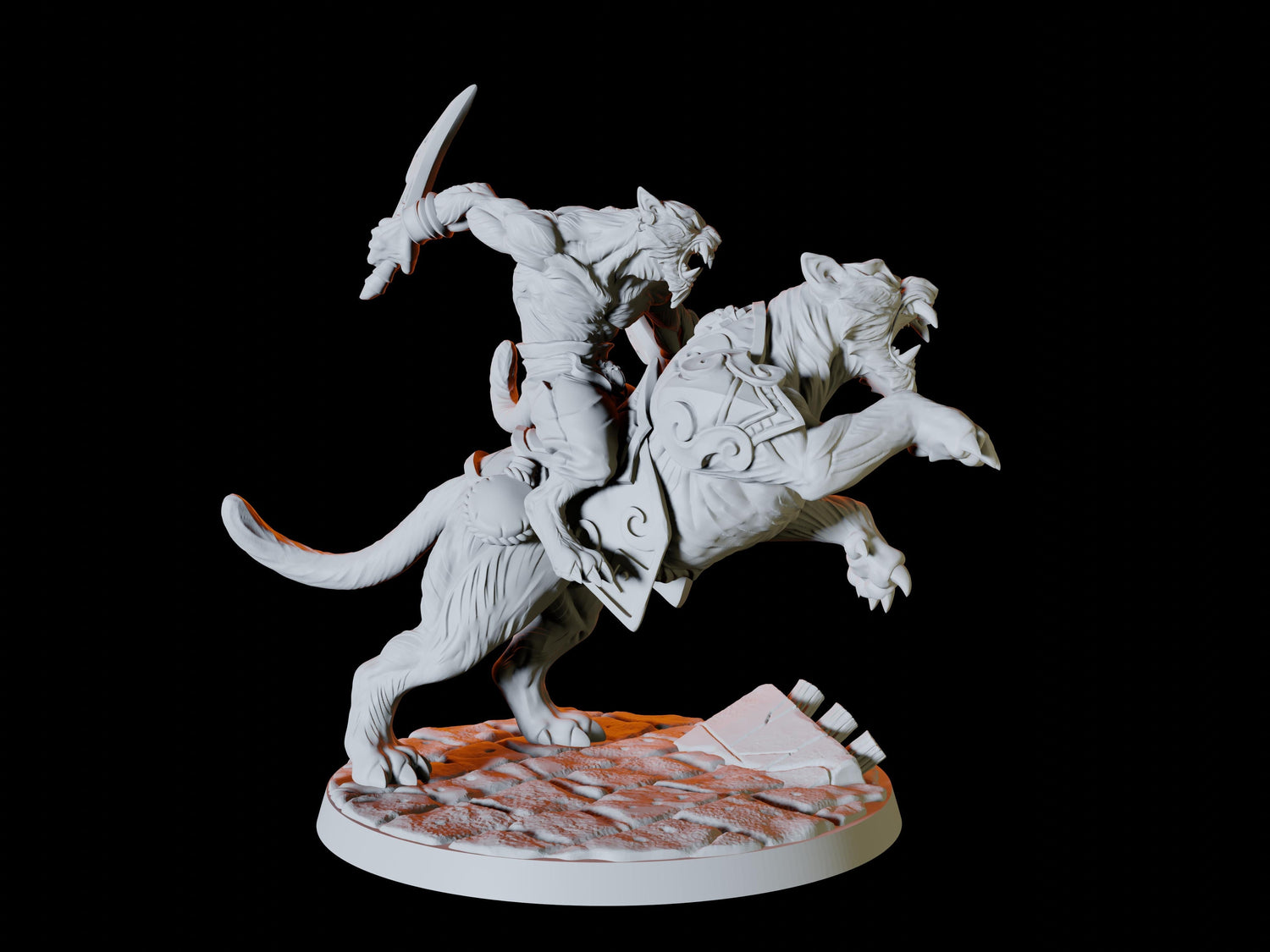 Tabaxi Rider Type B Miniature for Dungeons and Dragons, Pathfinder or other TTRPGs