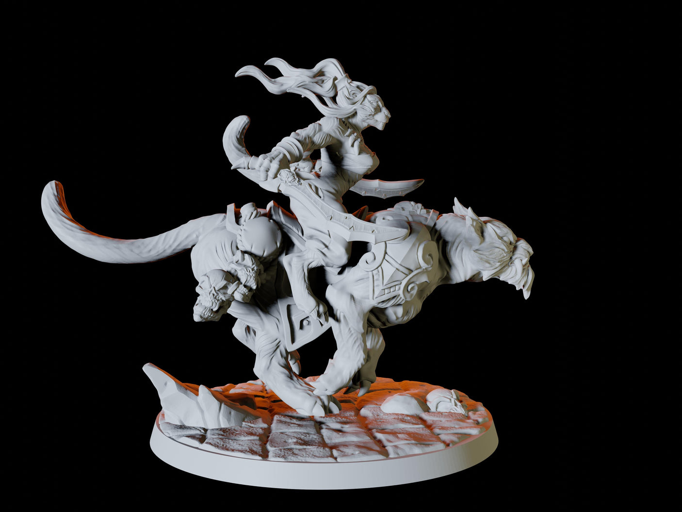 Tabaxi Rider Type C Miniature for Dungeons and Dragons, Pathfinder or other TTRPGs