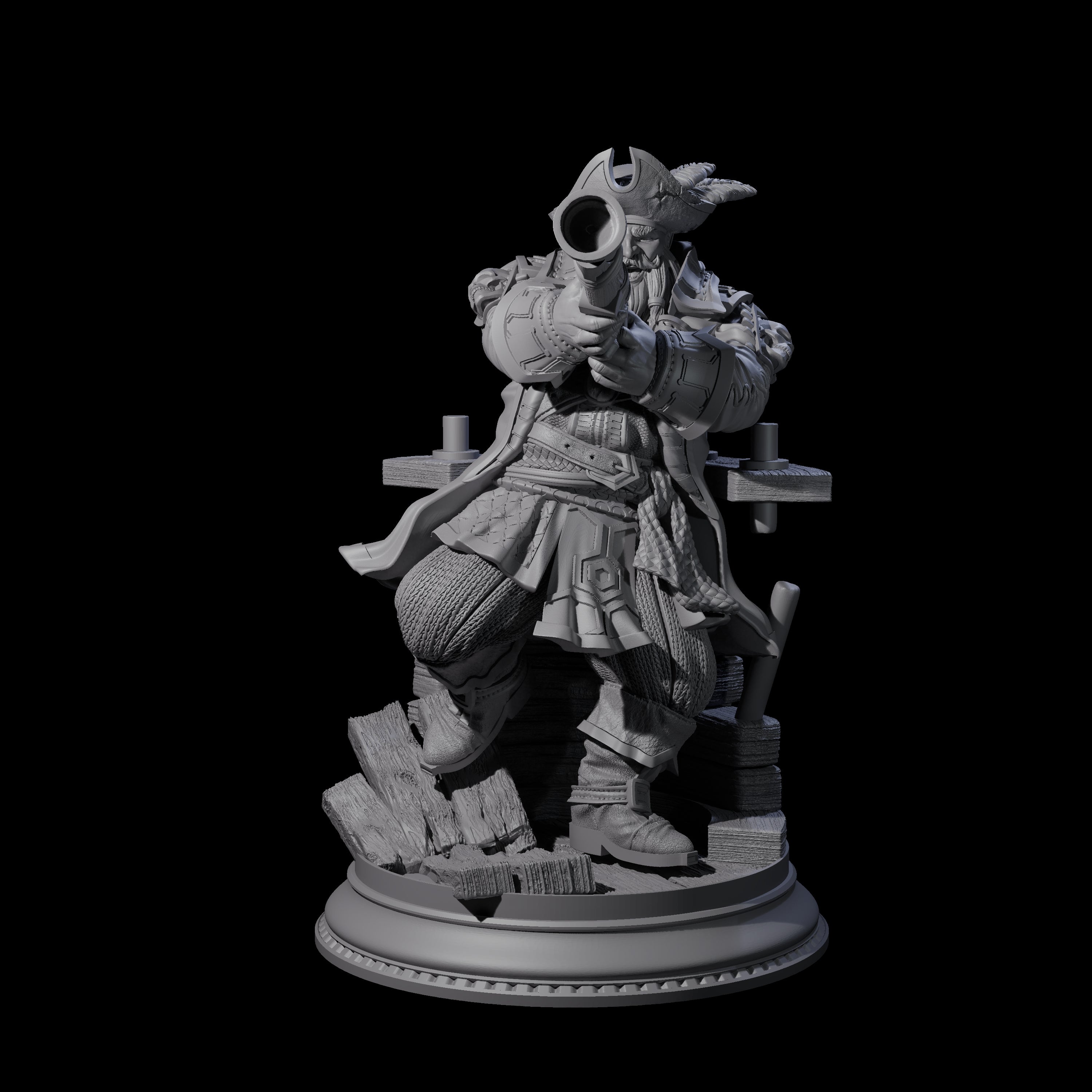 Taking Aiming Pirate Captain Miniature for Dungeons and Dragons, Pathfinder or other TTRPGs