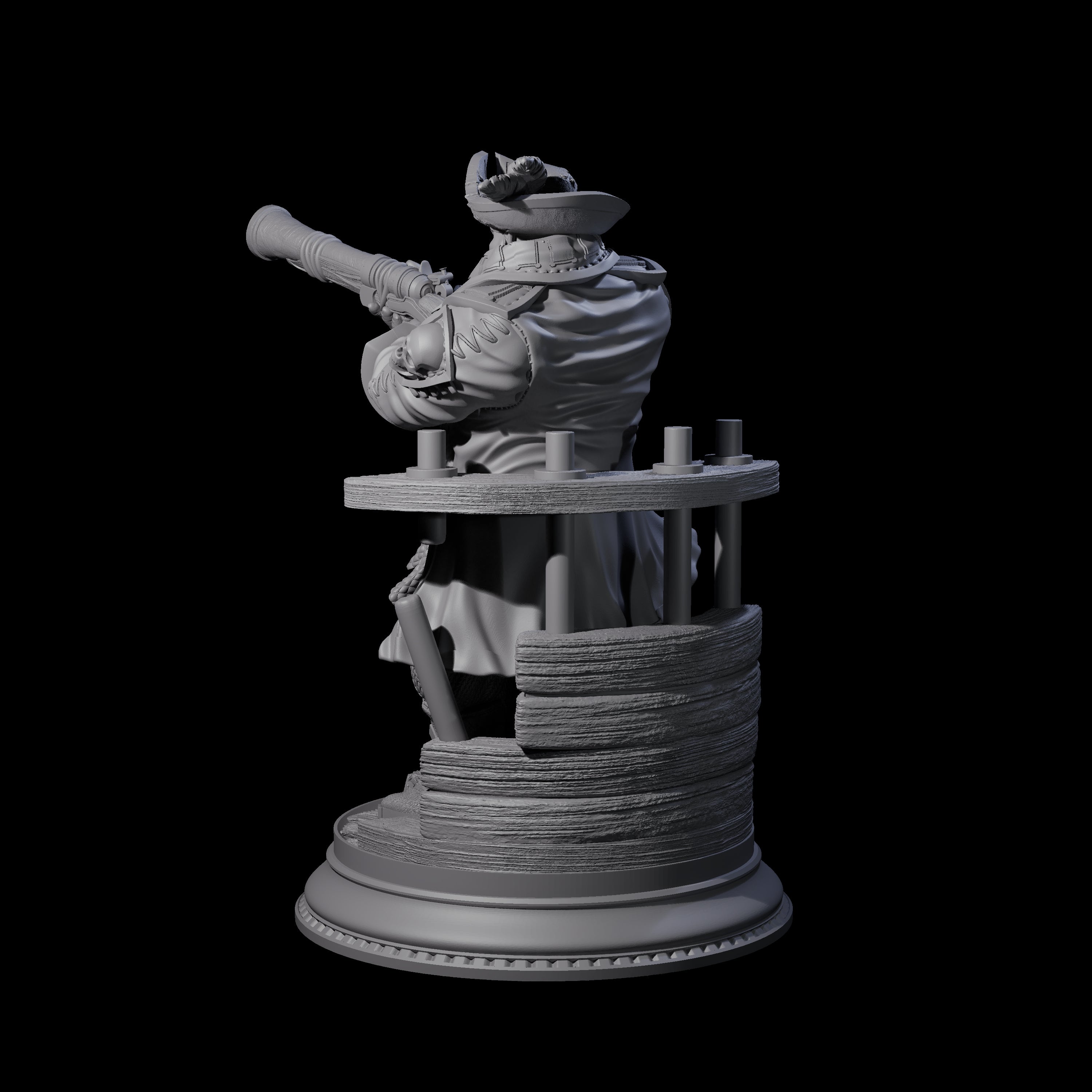Taking Aiming Pirate Captain Miniature for Dungeons and Dragons, Pathfinder or other TTRPGs