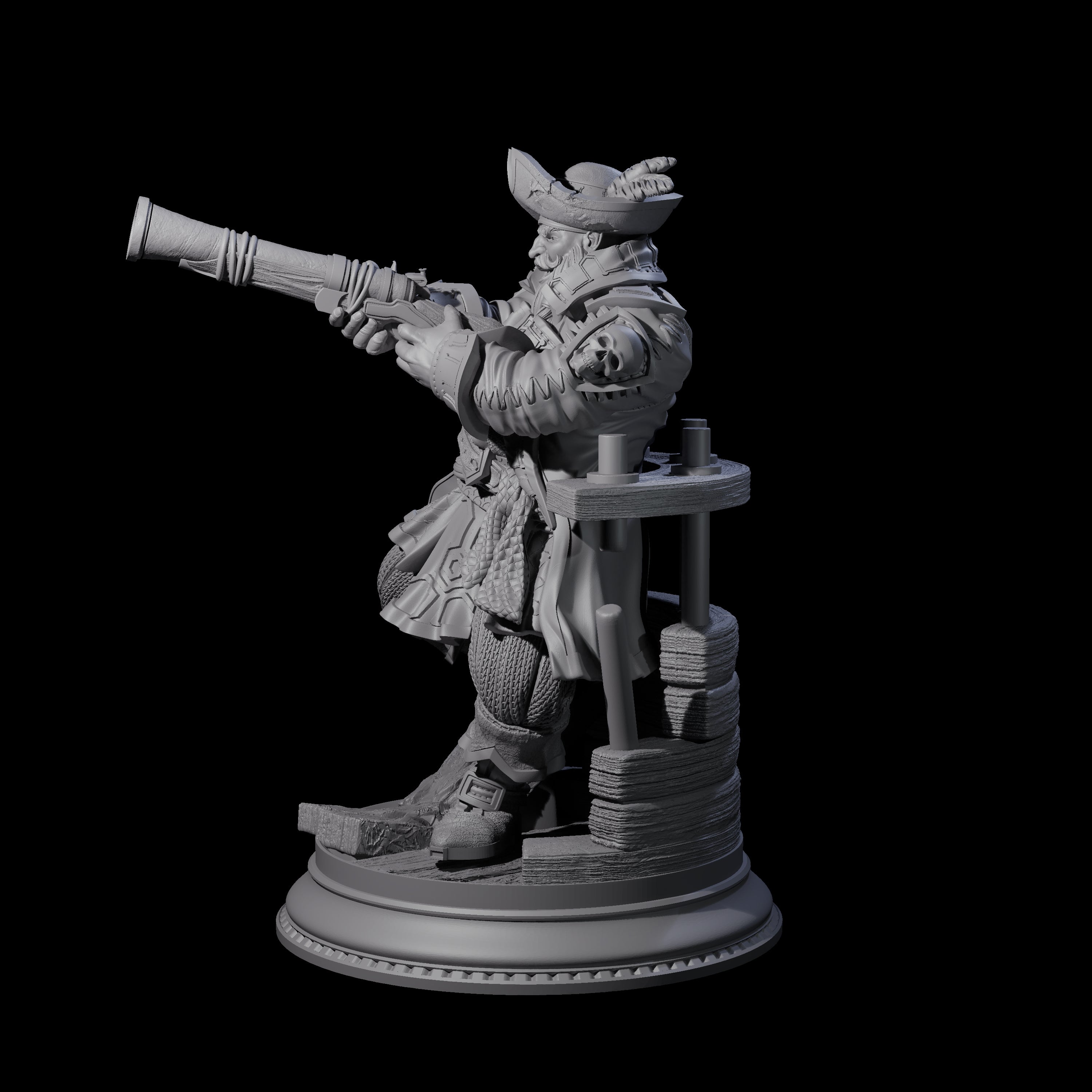 Taking Aiming Pirate Captain Miniature for Dungeons and Dragons, Pathfinder or other TTRPGs