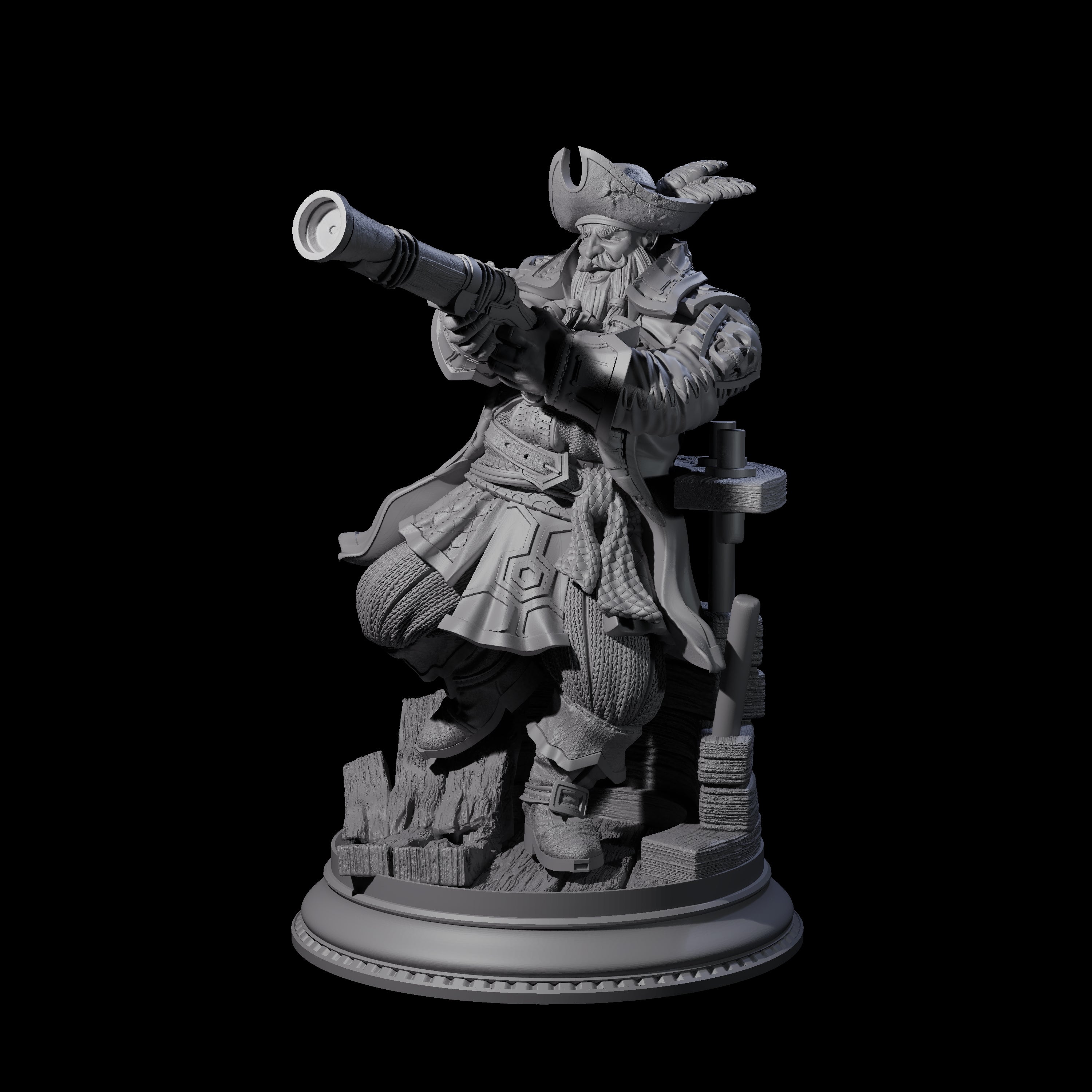 Taking Aiming Pirate Captain Miniature for Dungeons and Dragons, Pathfinder or other TTRPGs