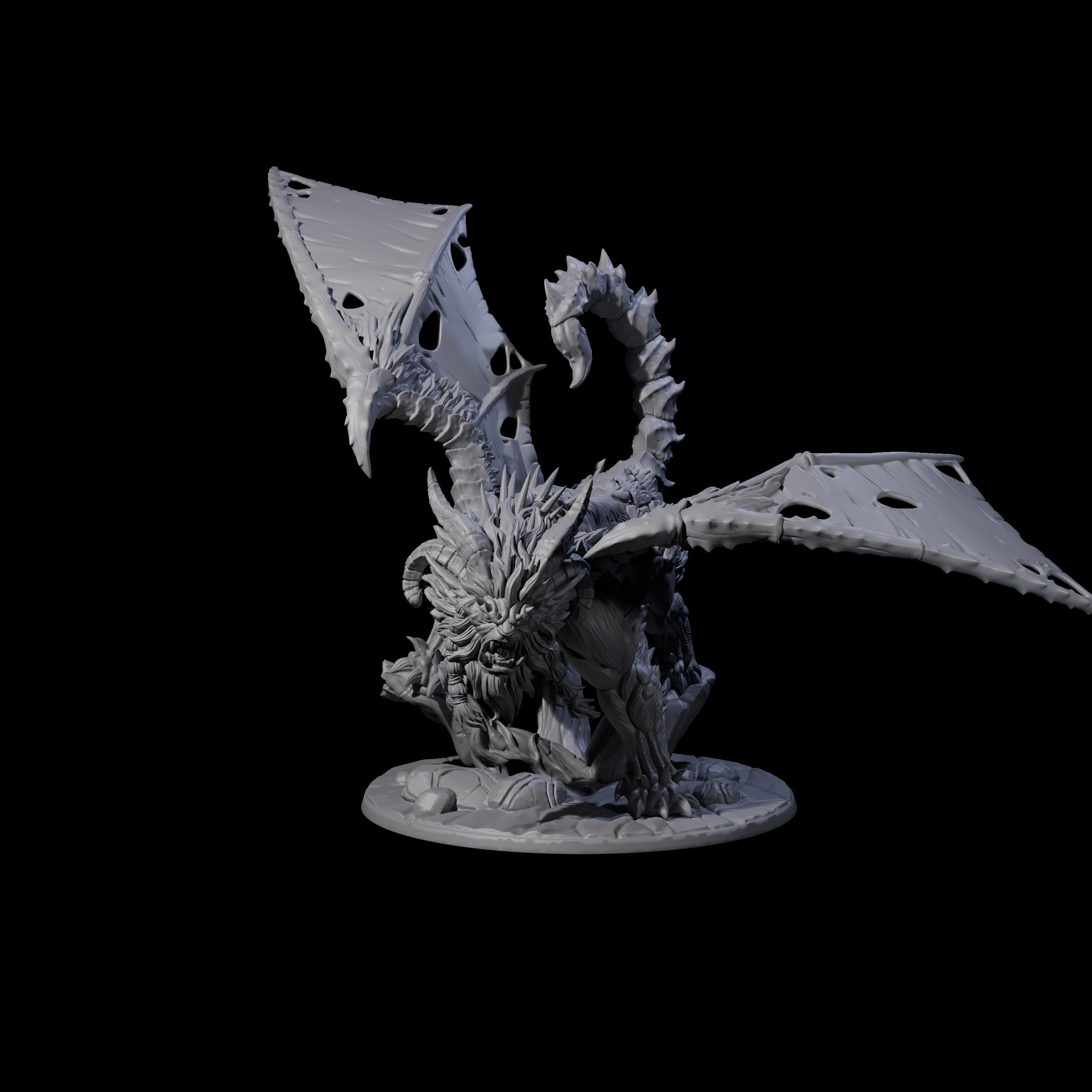 Tattered Manticore Miniature for Dungeons and Dragons, Pathfinder or other TTRPGs