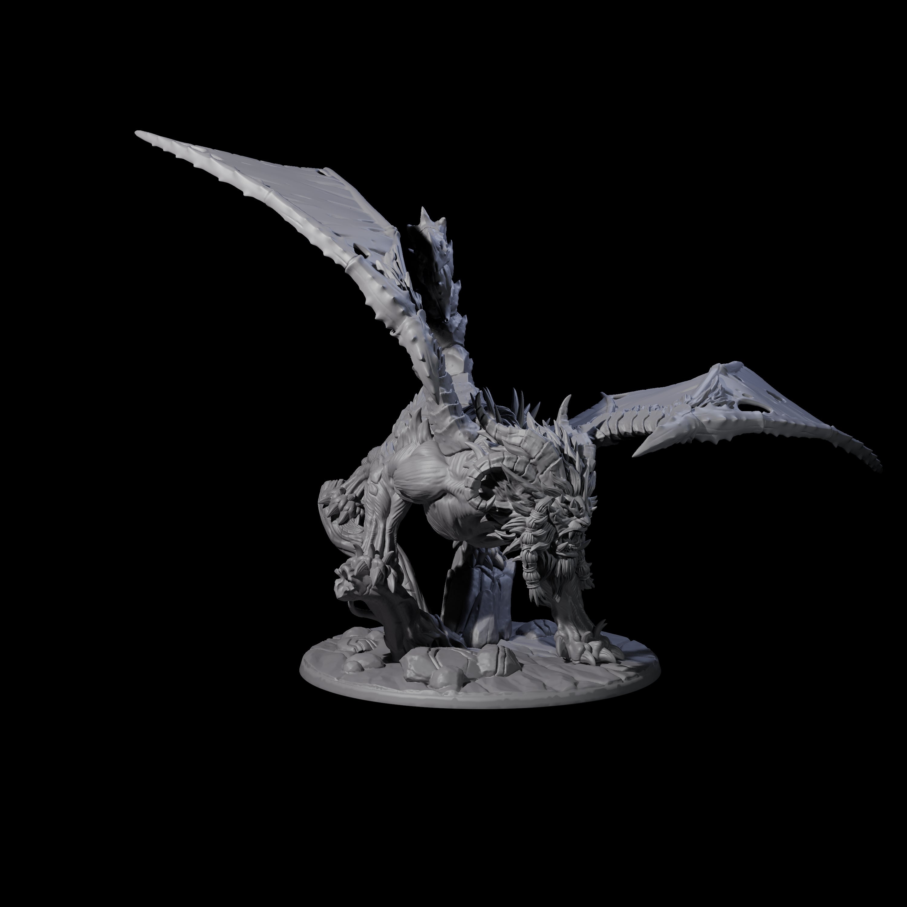 Tattered Manticore Miniature for Dungeons and Dragons, Pathfinder or other TTRPGs