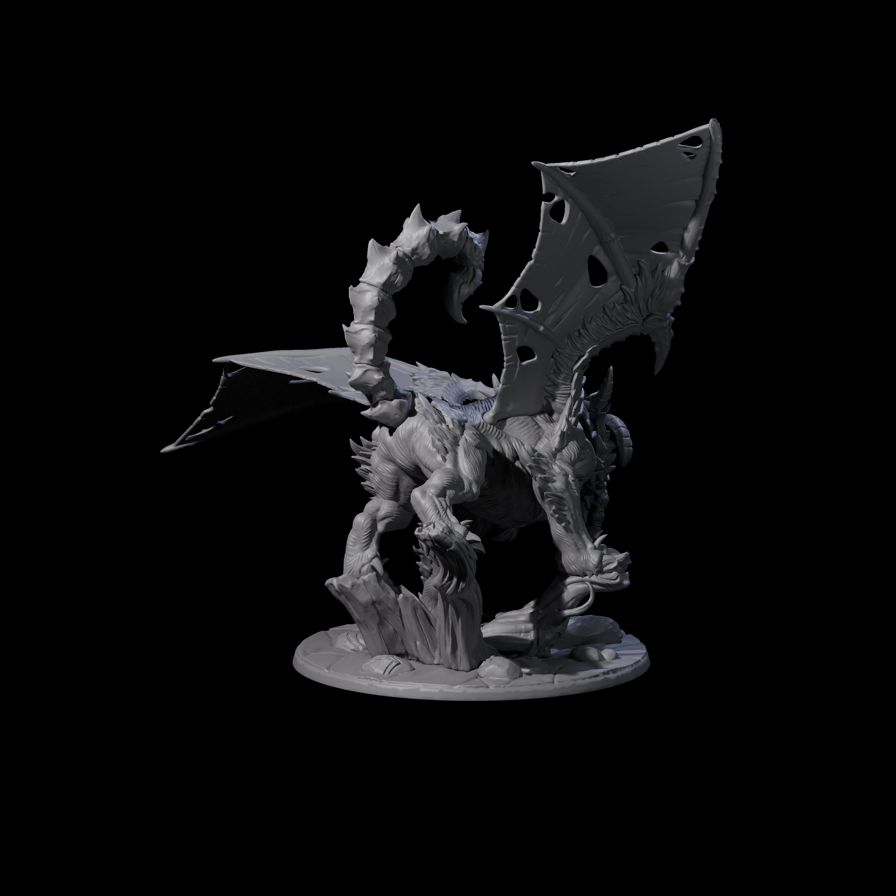 Tattered Manticore Miniature for Dungeons and Dragons, Pathfinder or other TTRPGs