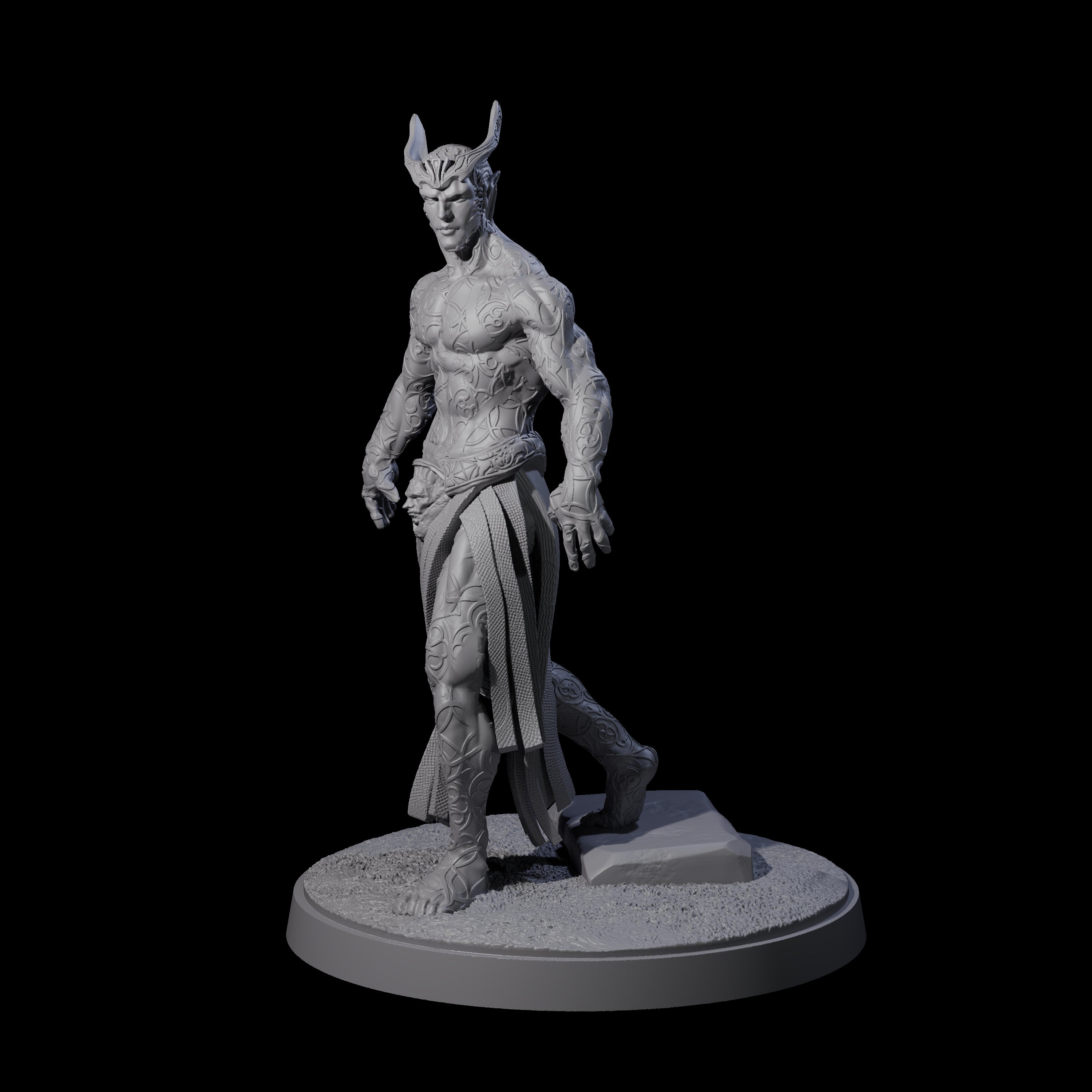 Tattooed Empyrean Lord Miniature for Dungeons and Dragons, Pathfinder or other TTRPGs