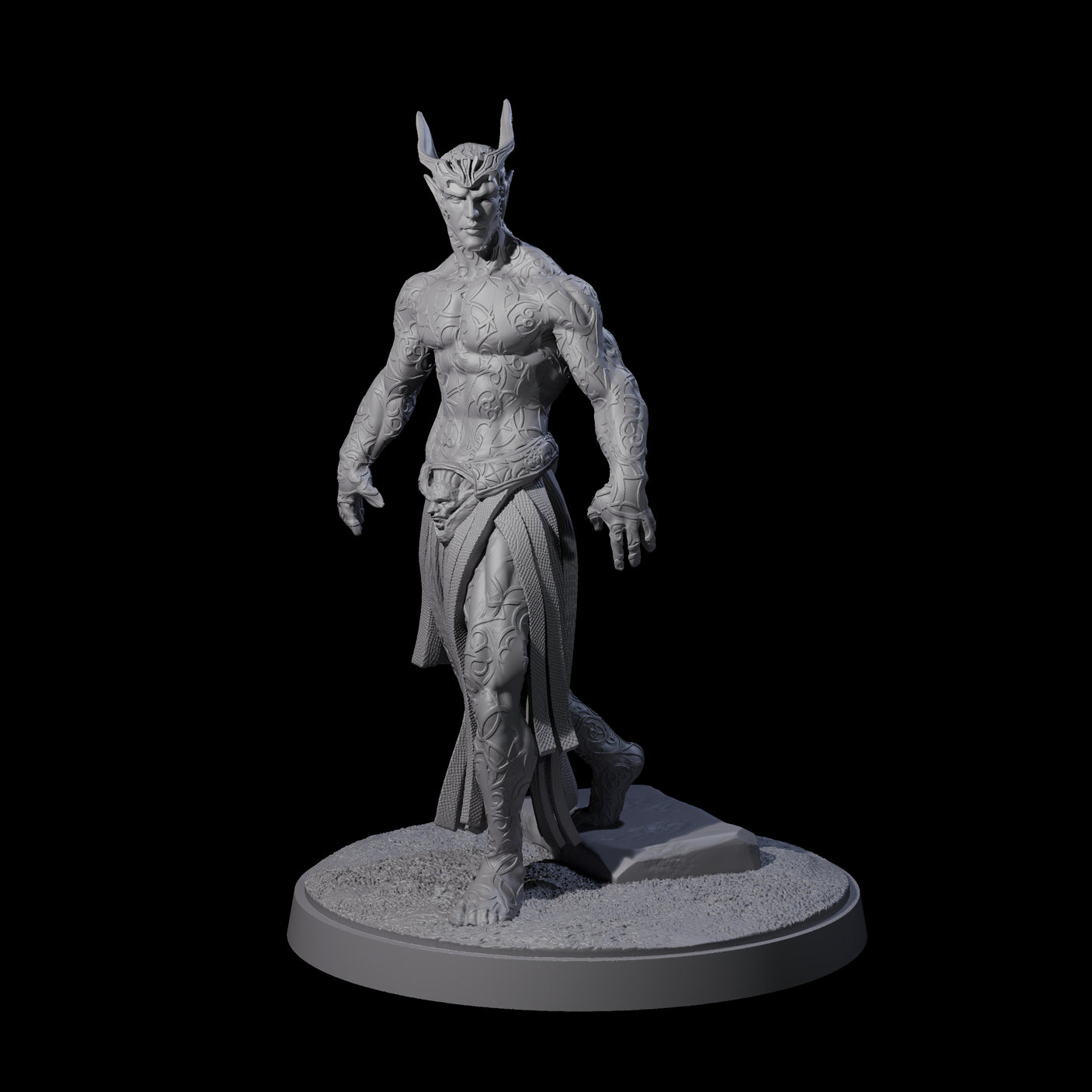 Tattooed Empyrean Lord Miniature for Dungeons and Dragons, Pathfinder or other TTRPGs