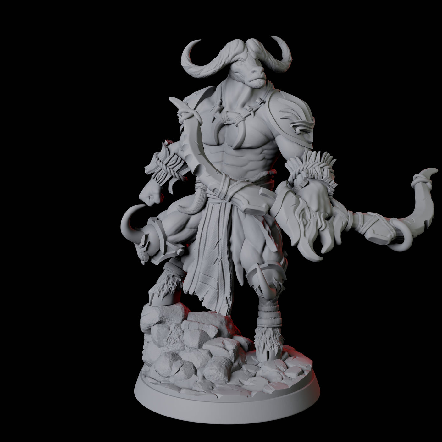 Ten Yakfolk Bundle Miniature for Dungeons and Dragons, Pathfinder or other TTRPGs