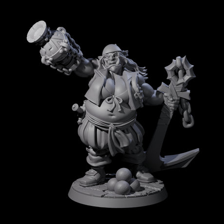Tenacious Half Orc Quartermaster Pirate Miniature for Dungeons and Dragons, Pathfinder or other TTRPGs