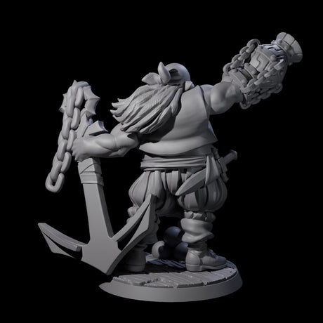Tenacious Half Orc Quartermaster Pirate Miniature for Dungeons and Dragons, Pathfinder or other TTRPGs