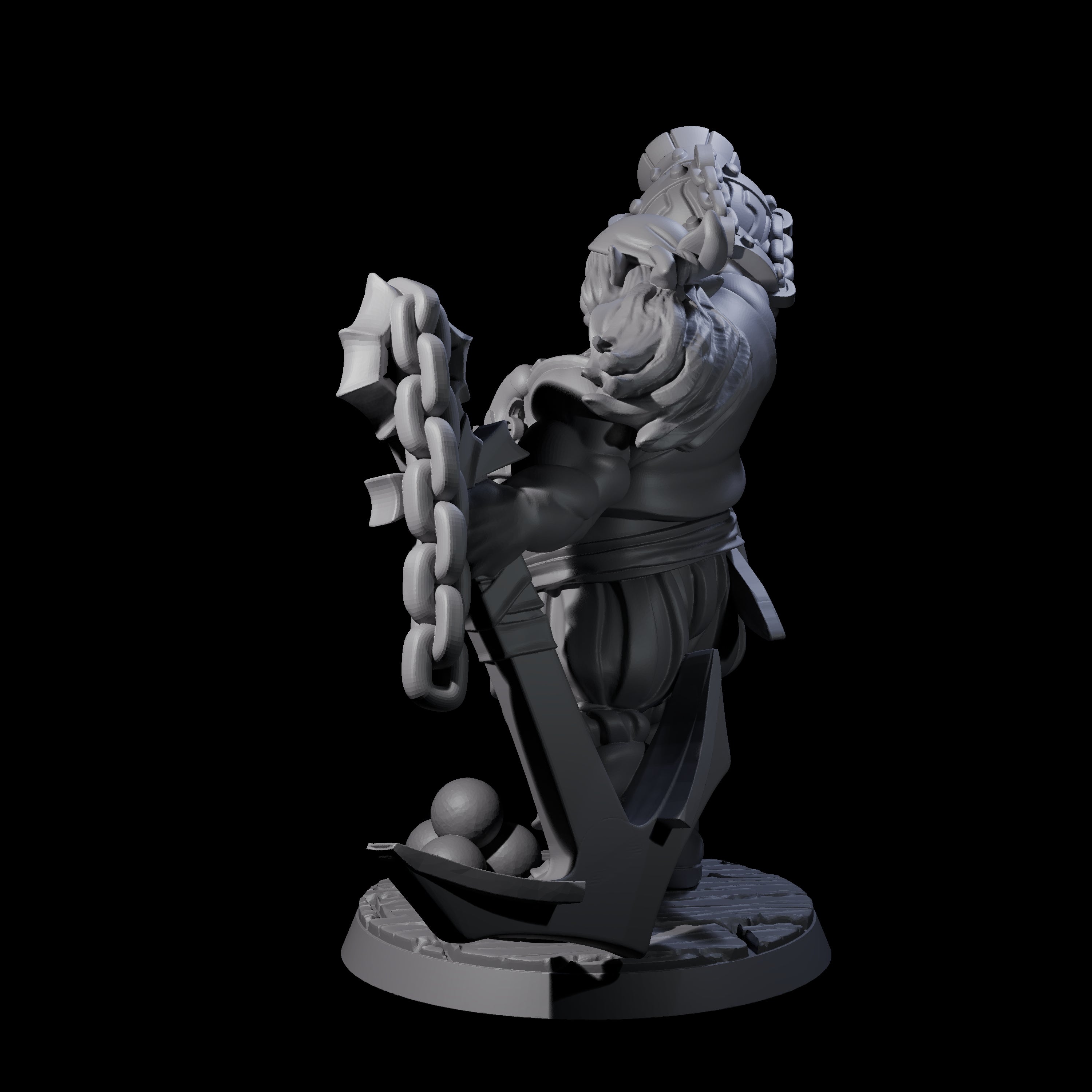 Tenacious Half Orc Quartermaster Pirate Miniature for Dungeons and Dragons, Pathfinder or other TTRPGs
