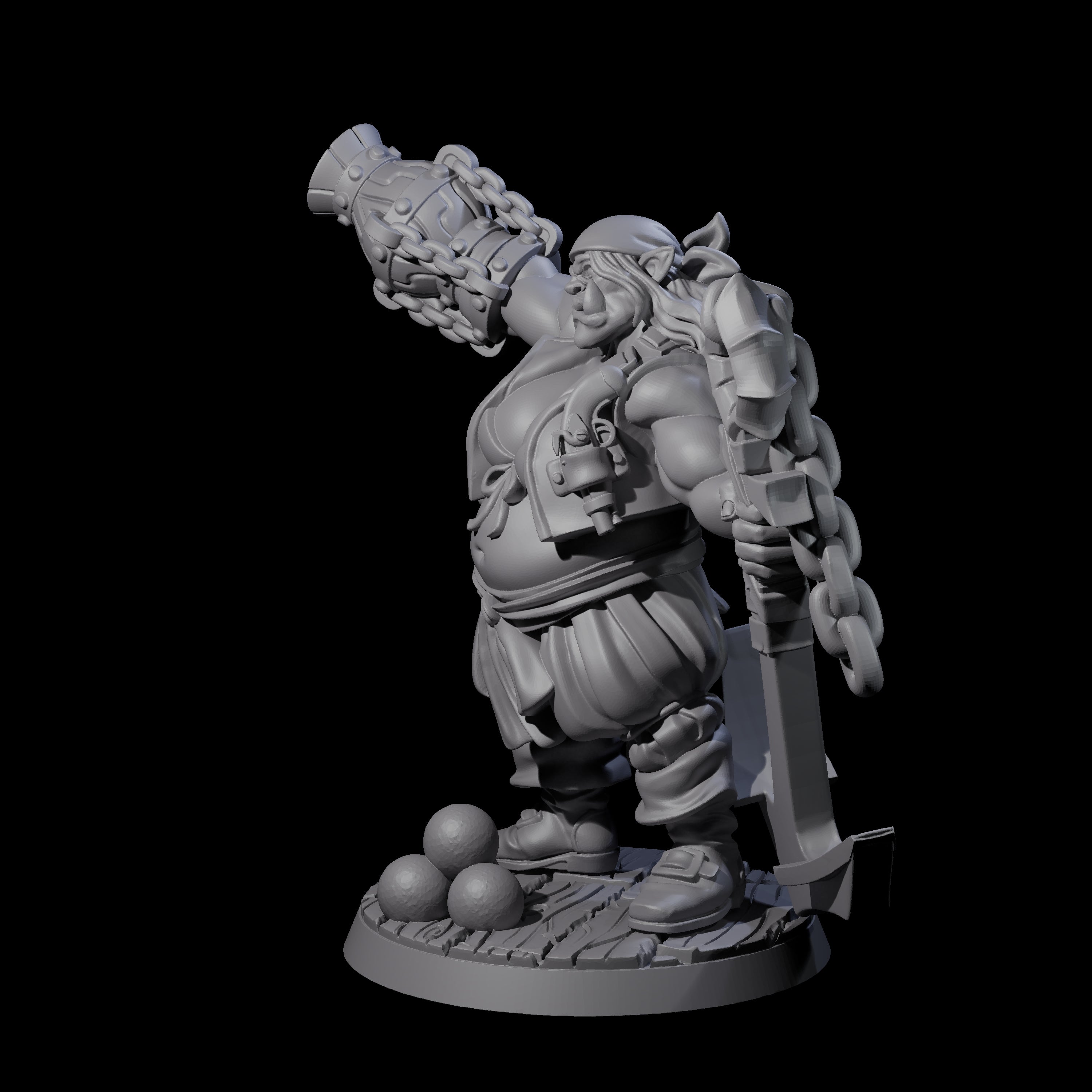Tenacious Half Orc Quartermaster Pirate Miniature for Dungeons and Dragons, Pathfinder or other TTRPGs