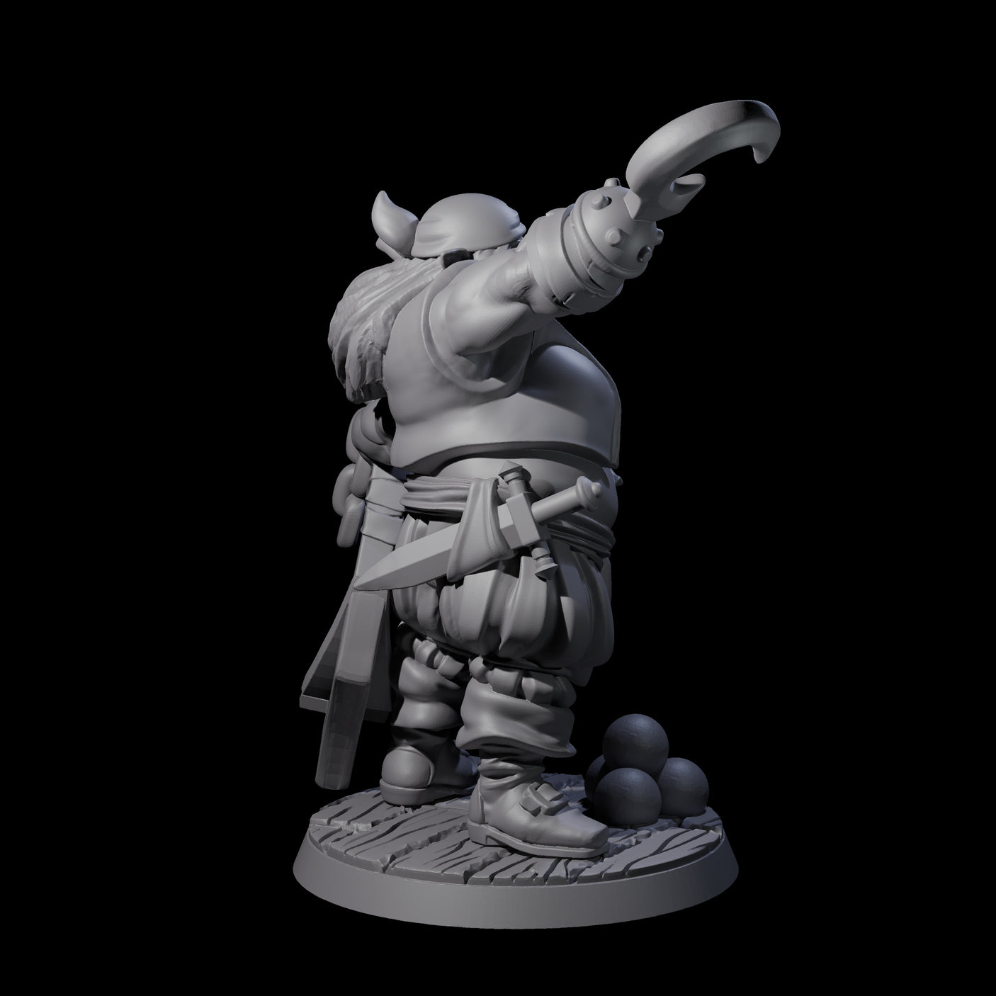 Tenacious Half Orc Quartermaster Pirate Miniature for Dungeons and Dragons, Pathfinder or other TTRPGs