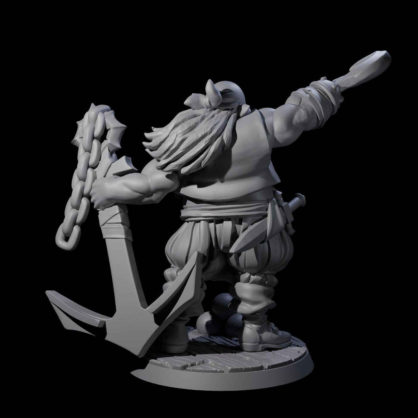 Tenacious Half Orc Quartermaster Pirate Miniature for Dungeons and Dragons, Pathfinder or other TTRPGs
