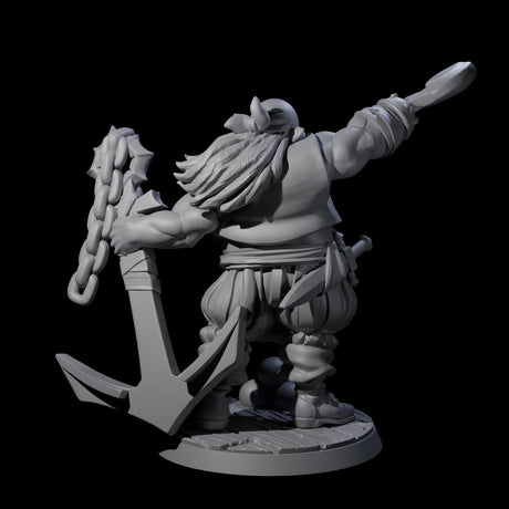 Tenacious Half Orc Quartermaster Pirate Miniature for Dungeons and Dragons, Pathfinder or other TTRPGs