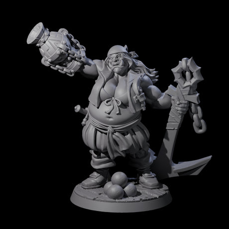 Tenacious Half Orc Quartermaster Pirate Miniature for Dungeons and Dragons, Pathfinder or other TTRPGs
