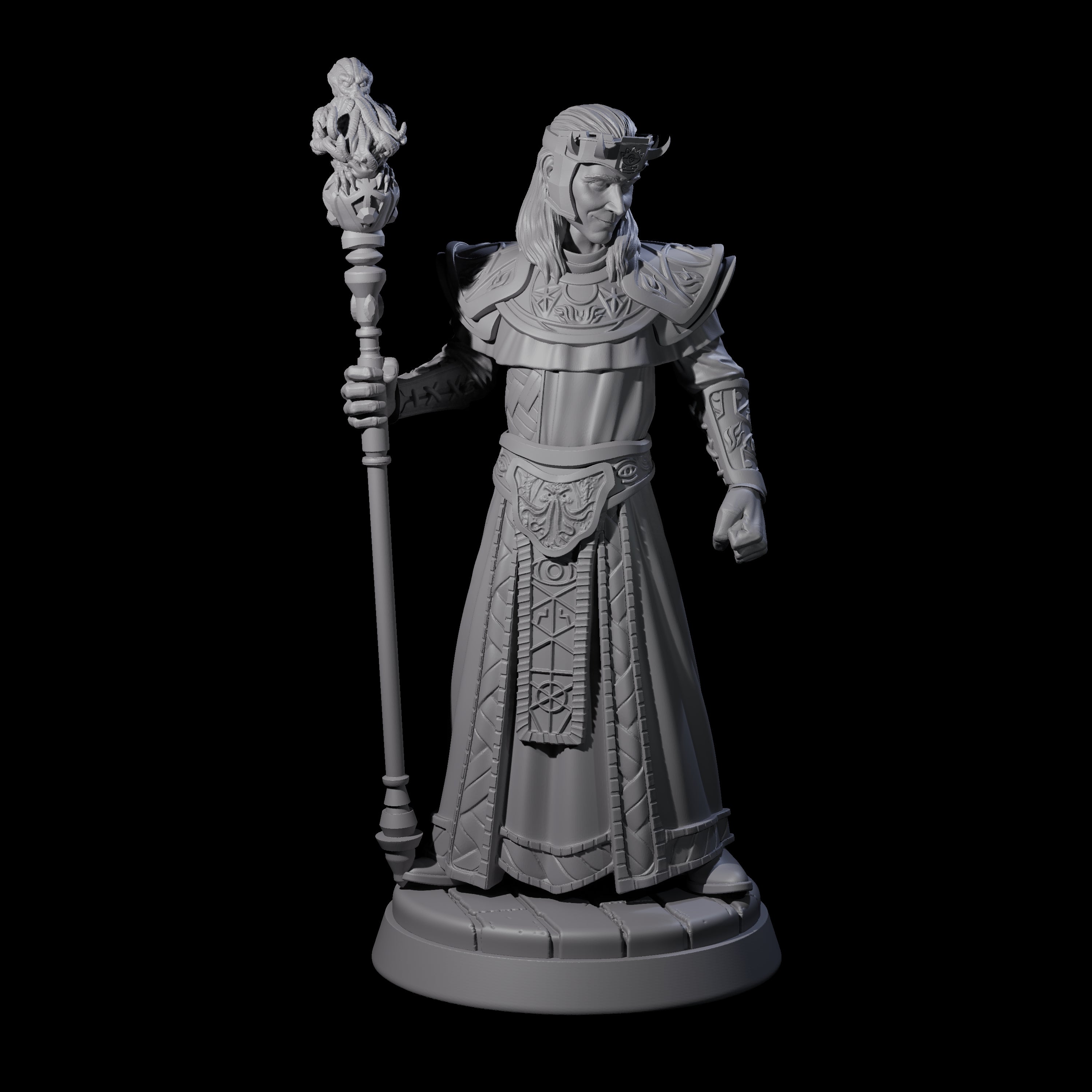 Tense Cultist Leader Miniature for Dungeons and Dragons, Pathfinder or other TTRPGs