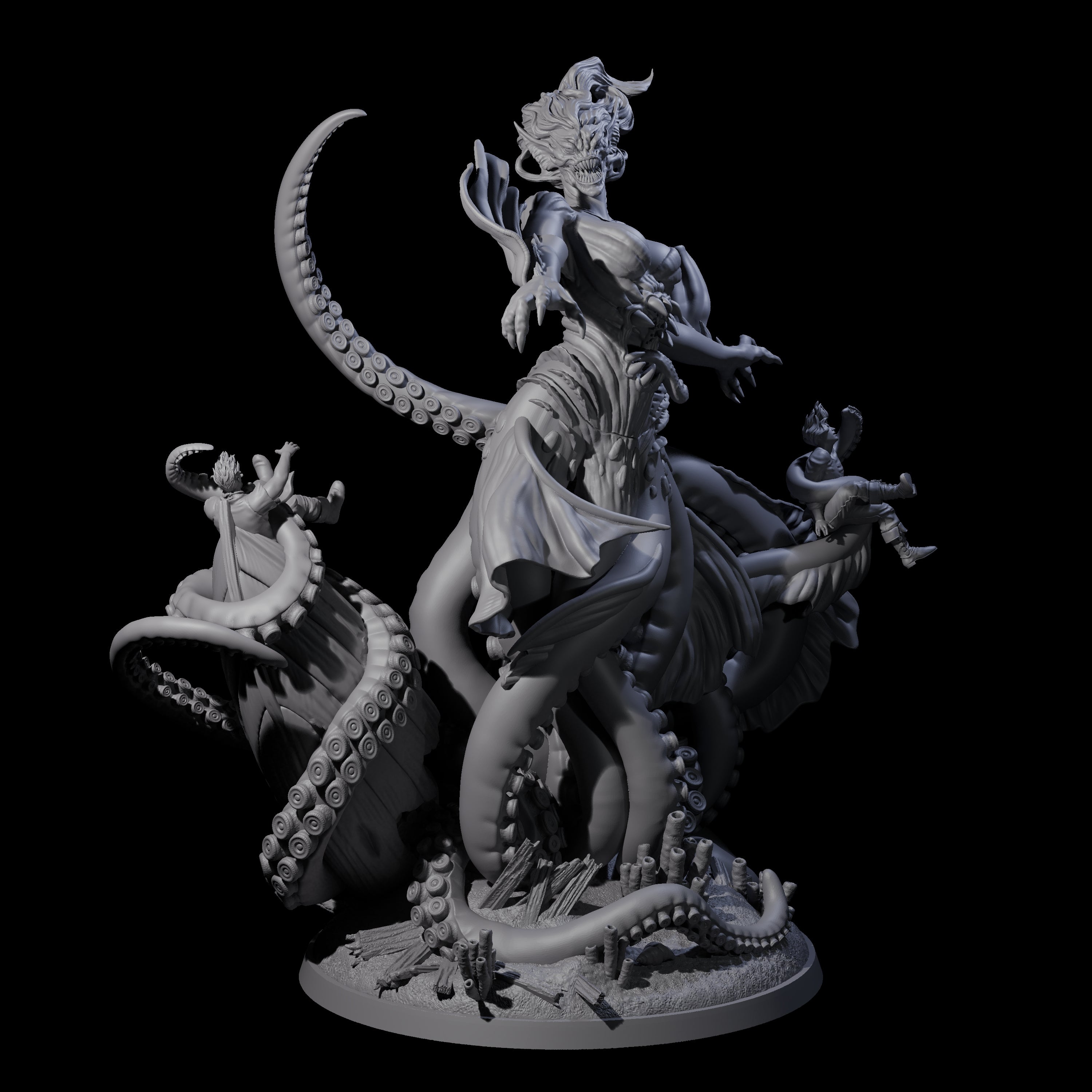 Tentacled Sea Hag Matriarch Miniature for Dungeons and Dragons, Pathfinder or other TTRPGs