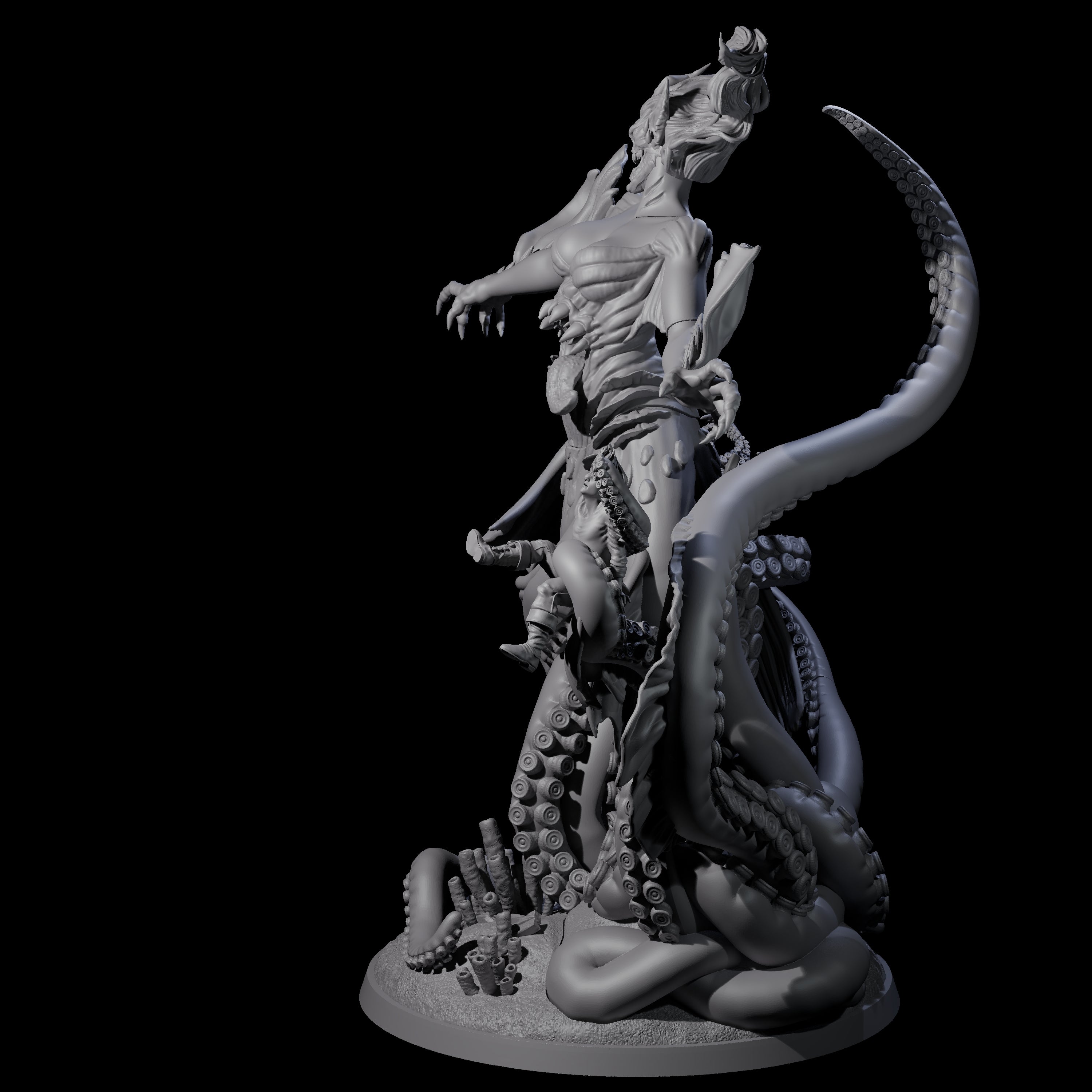 Tentacled Sea Hag Matriarch Miniature for Dungeons and Dragons, Pathfinder or other TTRPGs