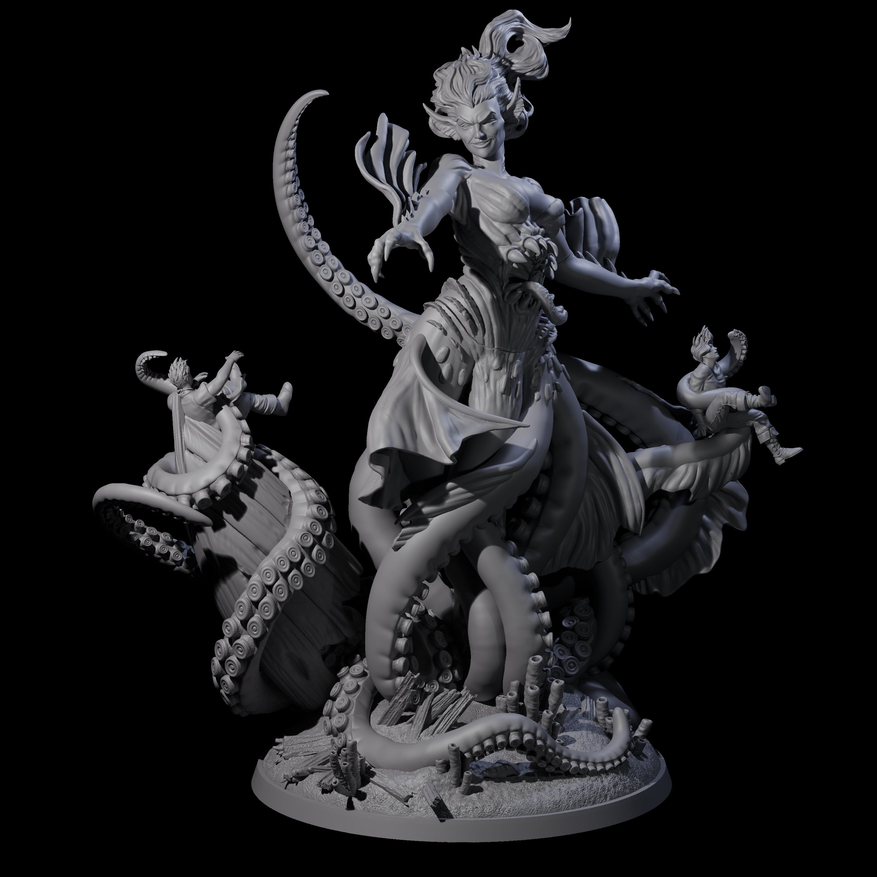 Tentacled Sea Hag Matriarch Miniature for Dungeons and Dragons, Pathfinder or other TTRPGs