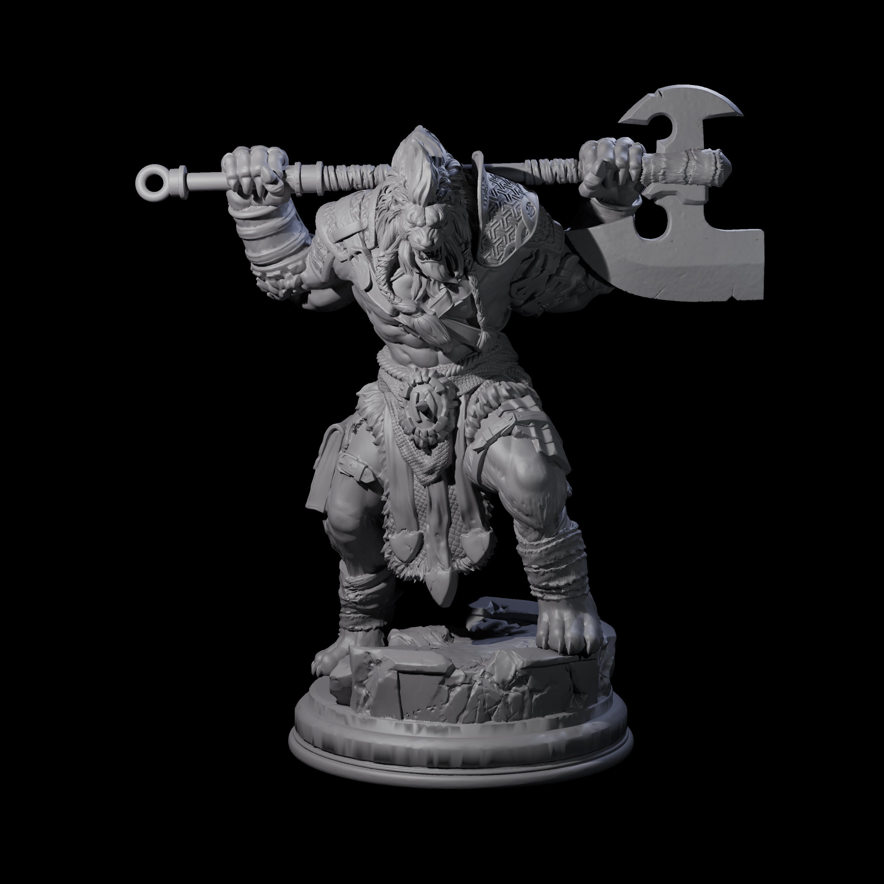 Terrifying Leonin Warrior Miniature for Dungeons and Dragons, Pathfinder or other TTRPGs