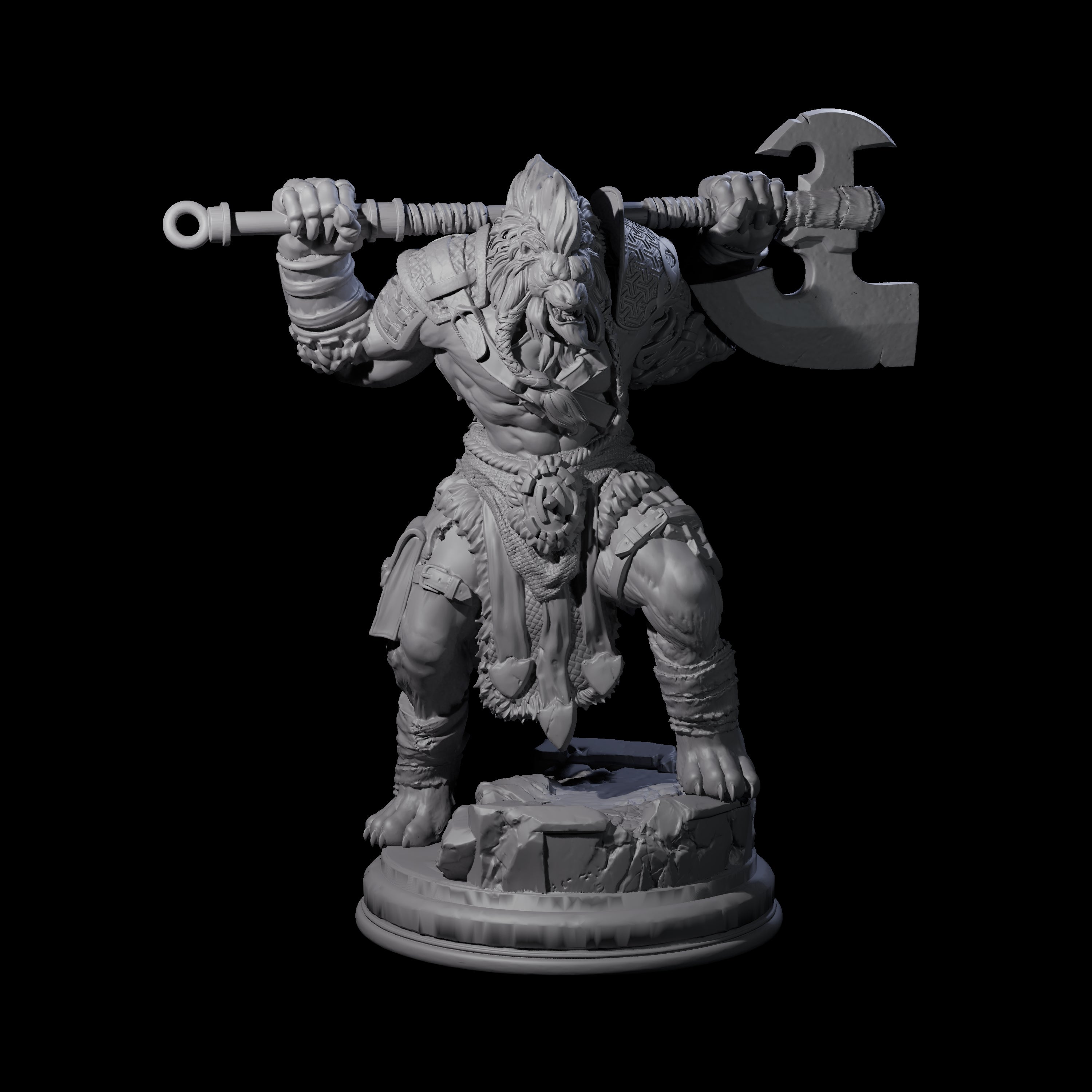 Terrifying Leonin Warrior Miniature for Dungeons and Dragons, Pathfinder or other TTRPGs