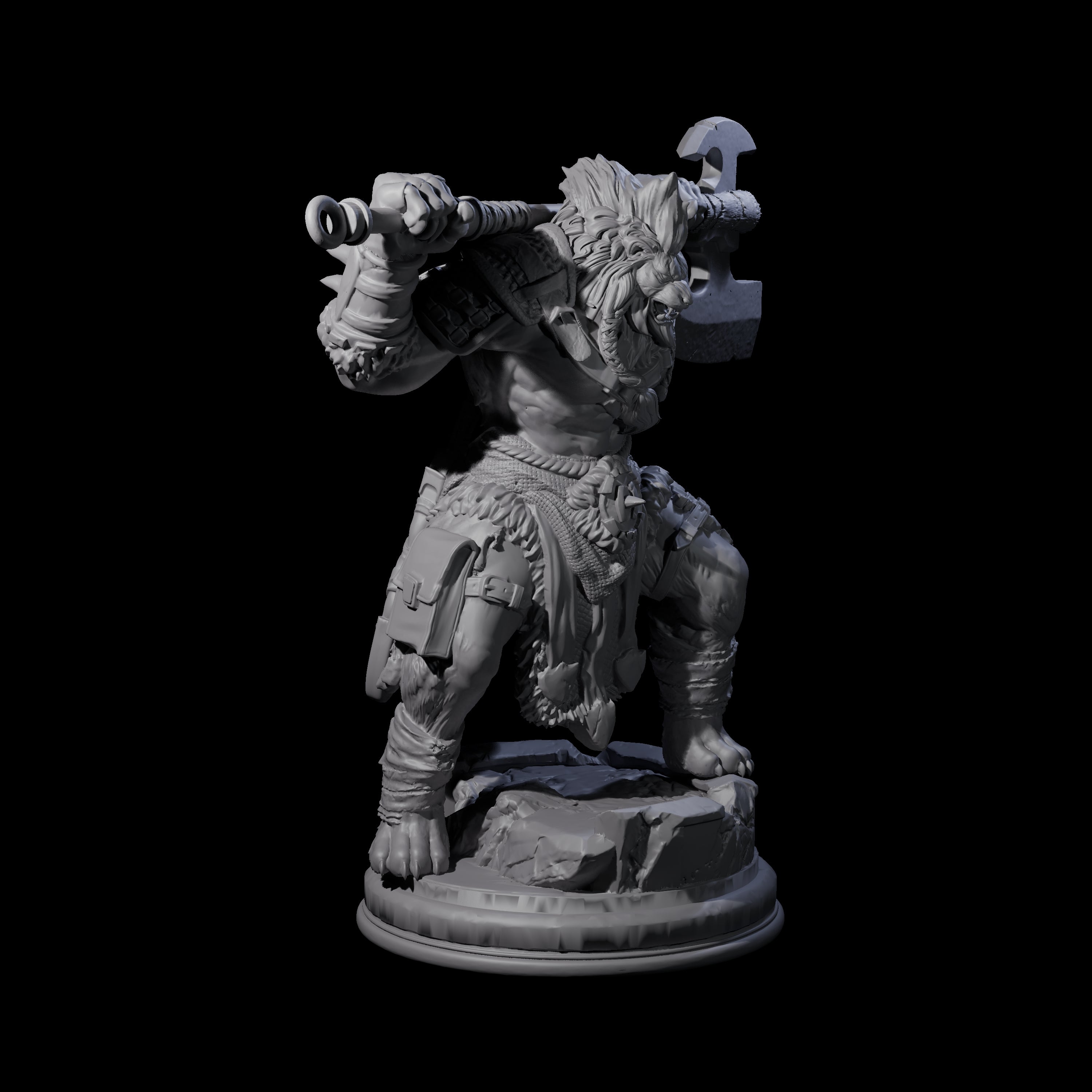 Terrifying Leonin Warrior Miniature for Dungeons and Dragons, Pathfinder or other TTRPGs