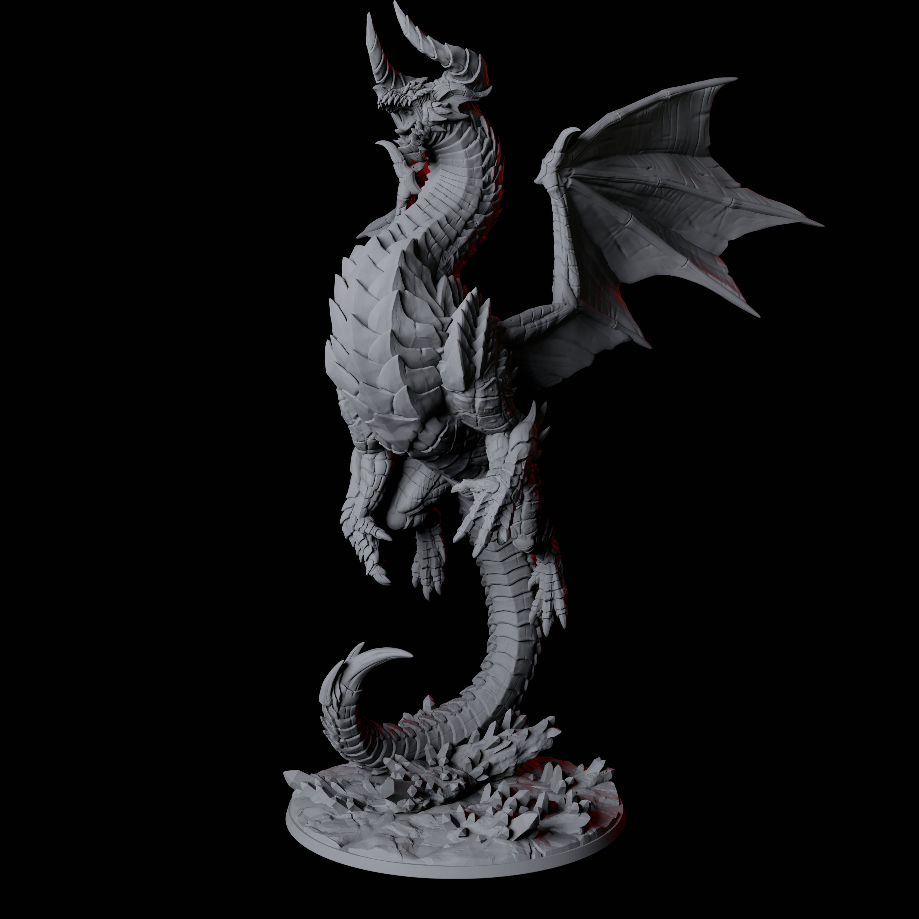 Terrifying Red Dragon Miniature for Dungeons and Dragons, Pathfinder or other TTRPGs