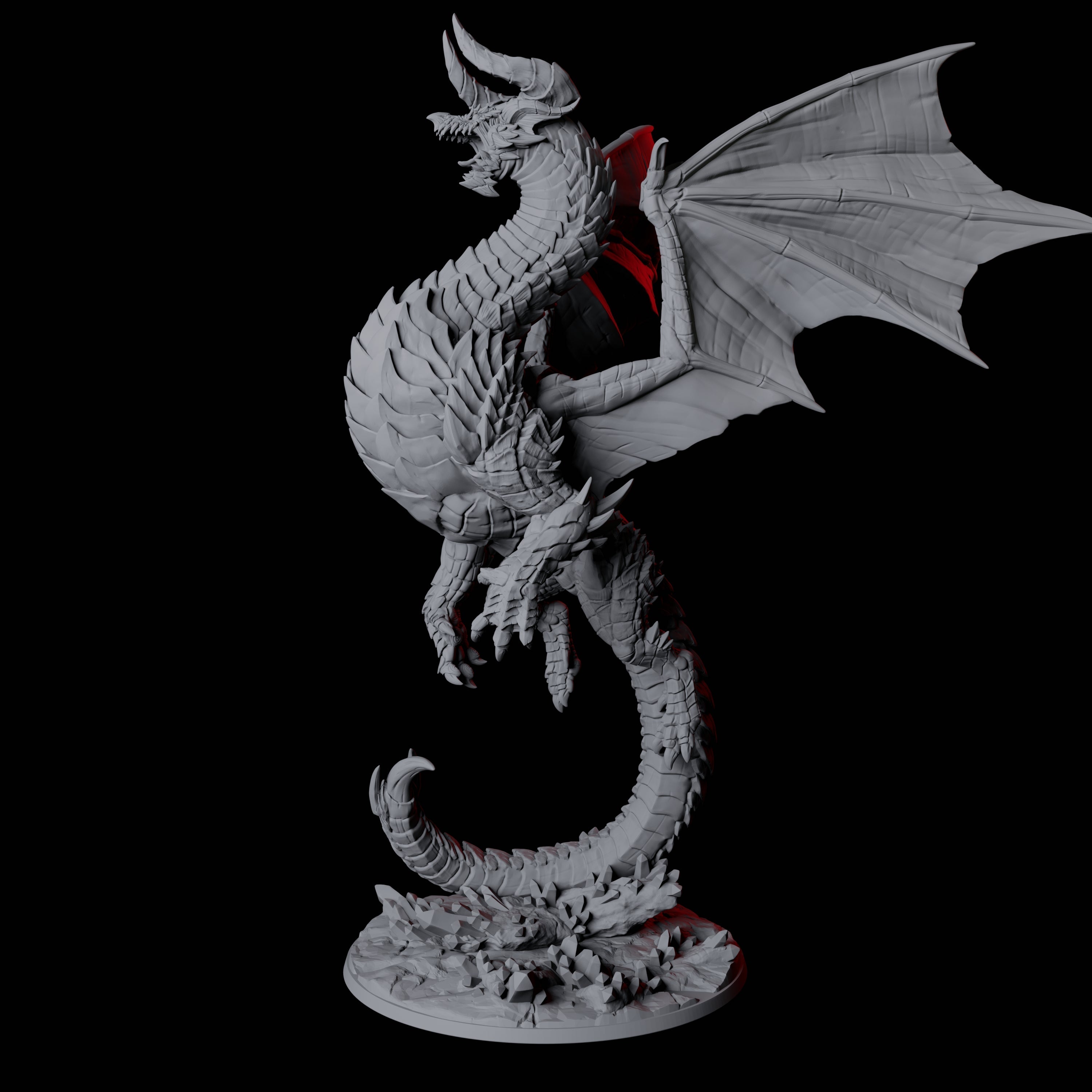 Terrifying Red Dragon Miniature for Dungeons and Dragons, Pathfinder or other TTRPGs